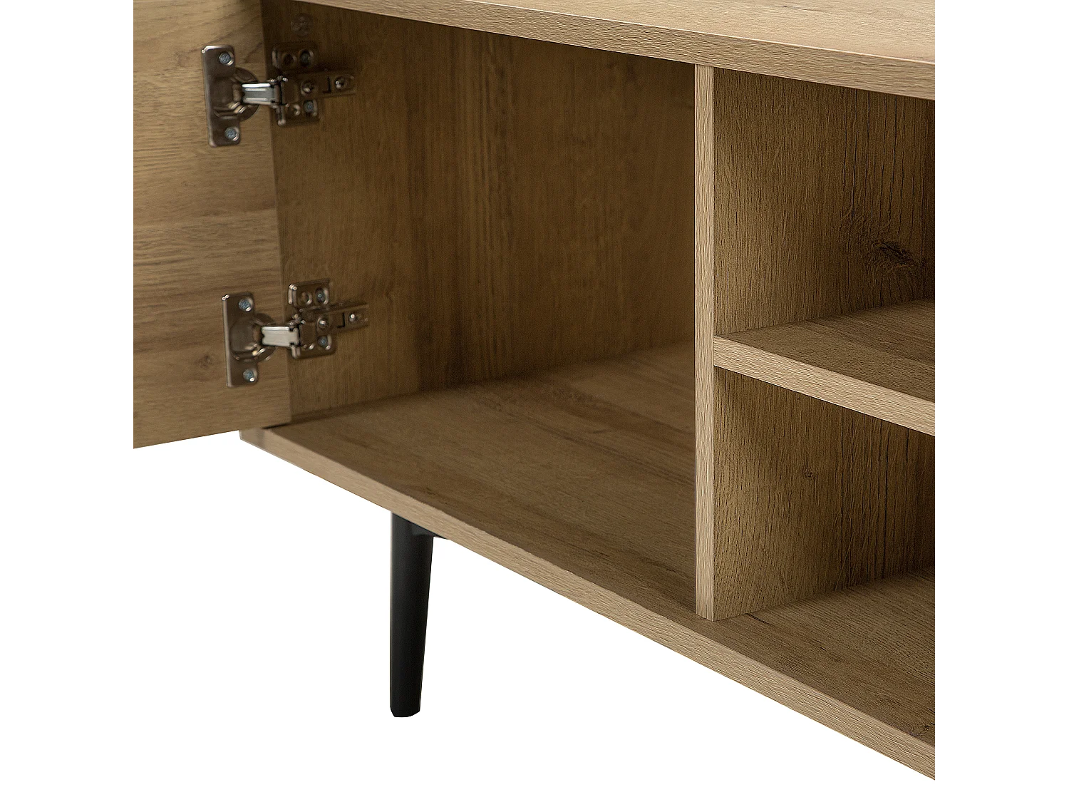 TV-Möbel heller Holzfarbton weißes geometrisches Muster Retro-Stil Torvi