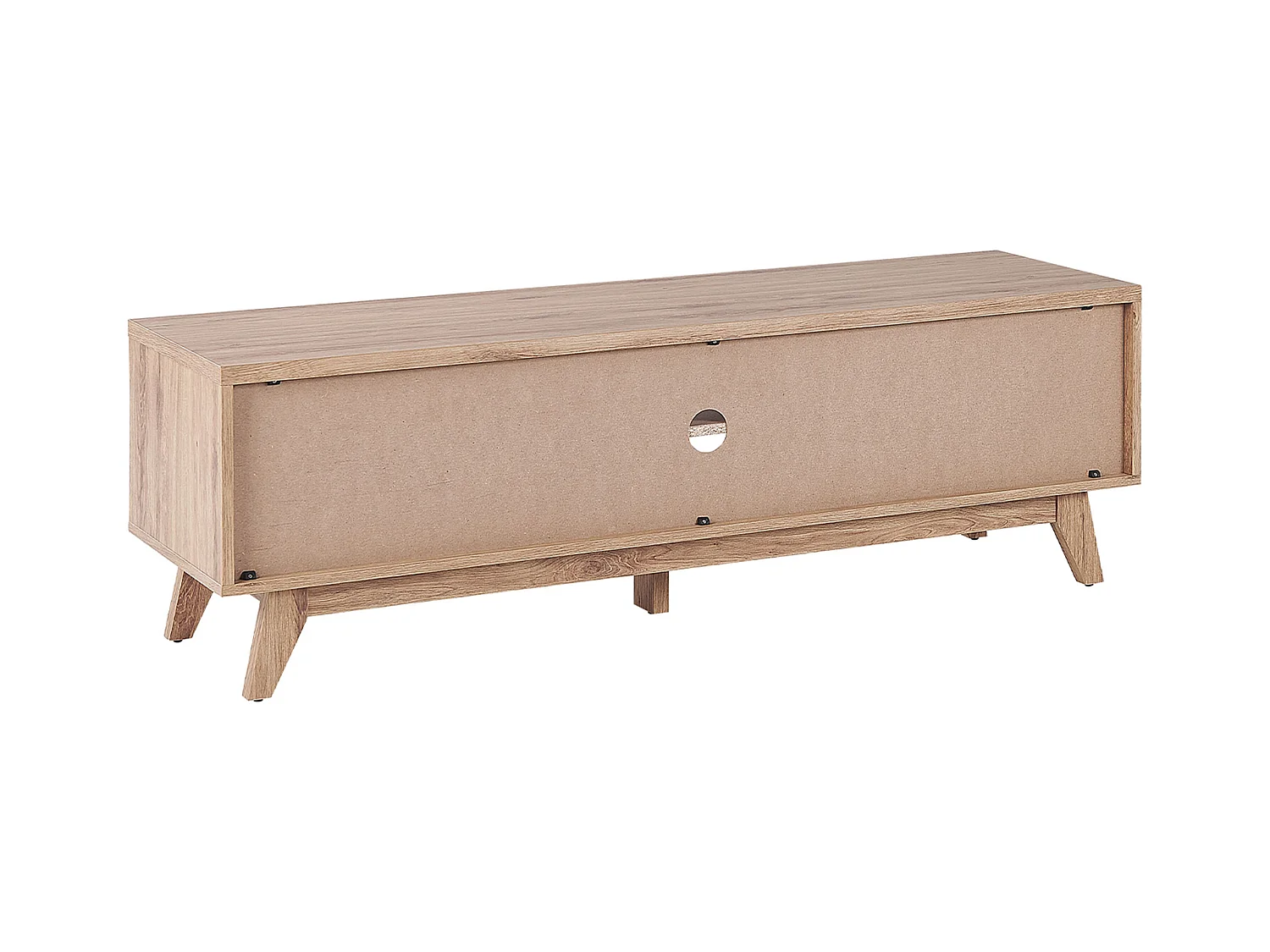 TV-Möbel heller Holzfarbton shwarzes geometrisches Muster Retro-Stil Prescot