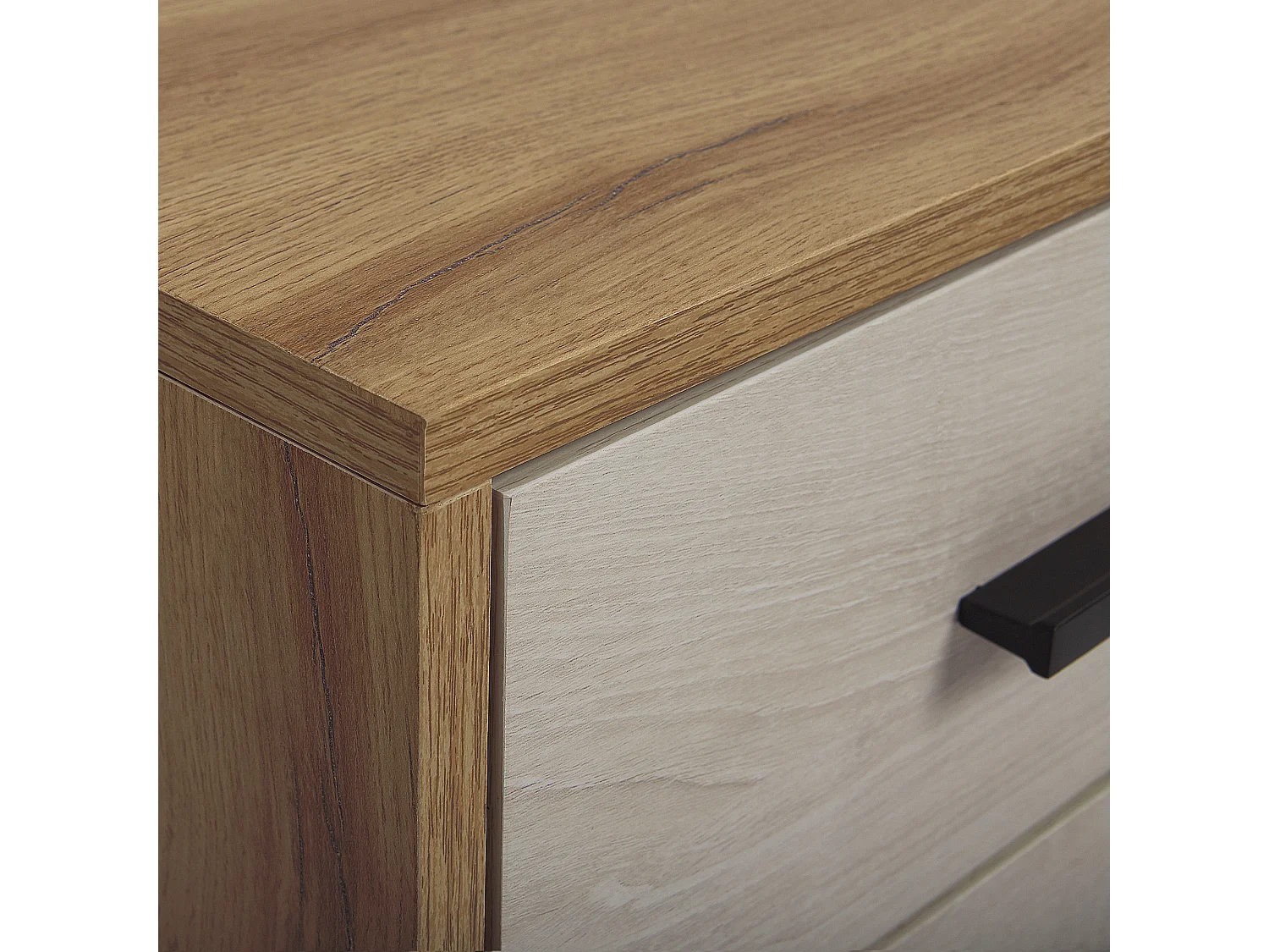 Multifunktionales TV-Möbel weiß/hellerHolzfarbton MDF Beine aus Holz Florida