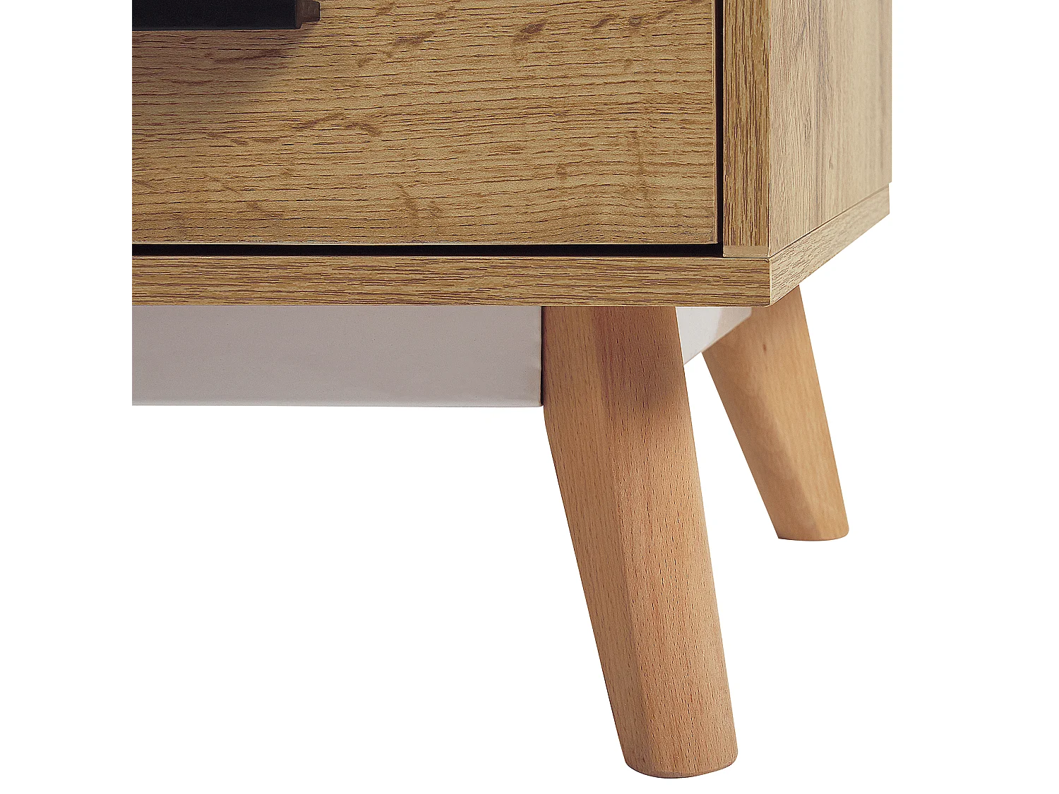 Multifunktionales TV-Möbel weiß/hellerHolzfarbton MDF Beine aus Holz Florida