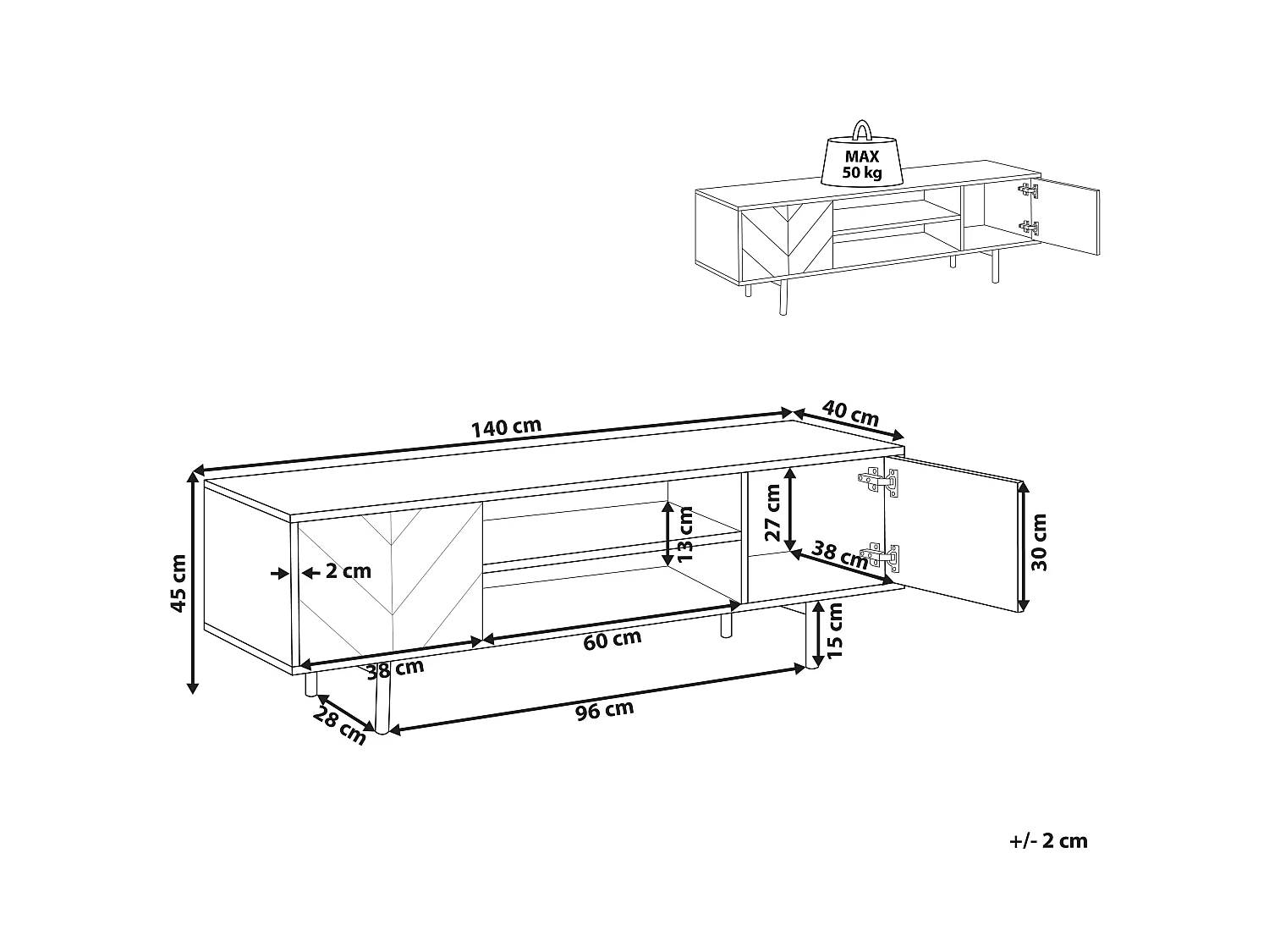 TV Stand SALINA Brown/ Black