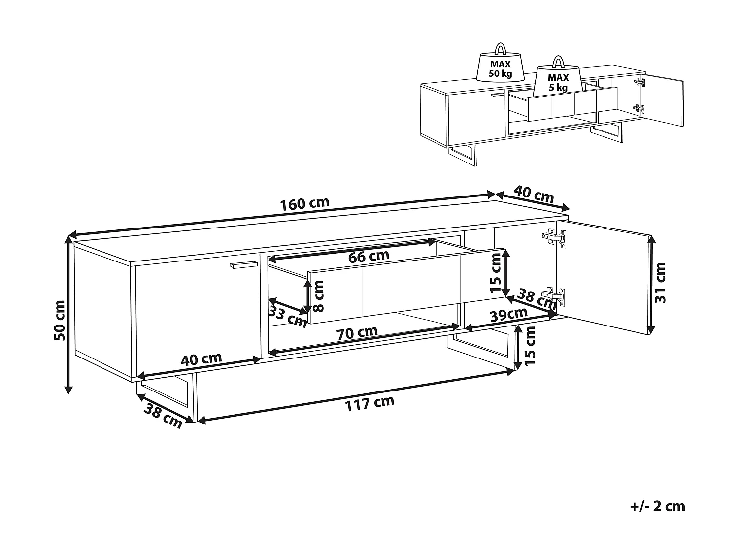 Mueble TV BOISO Marrón