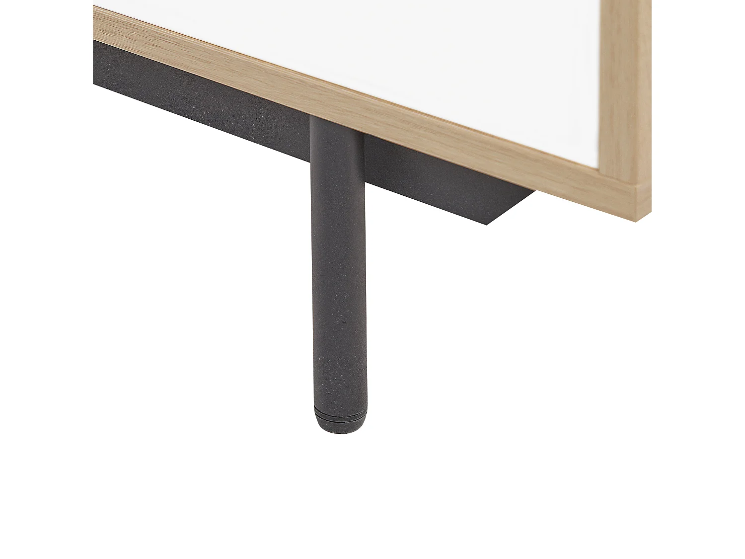 TV-Möbel weiß hellbraun Holzoptik Schublade 3 Türen 1 Fach Retro Stil Itaca