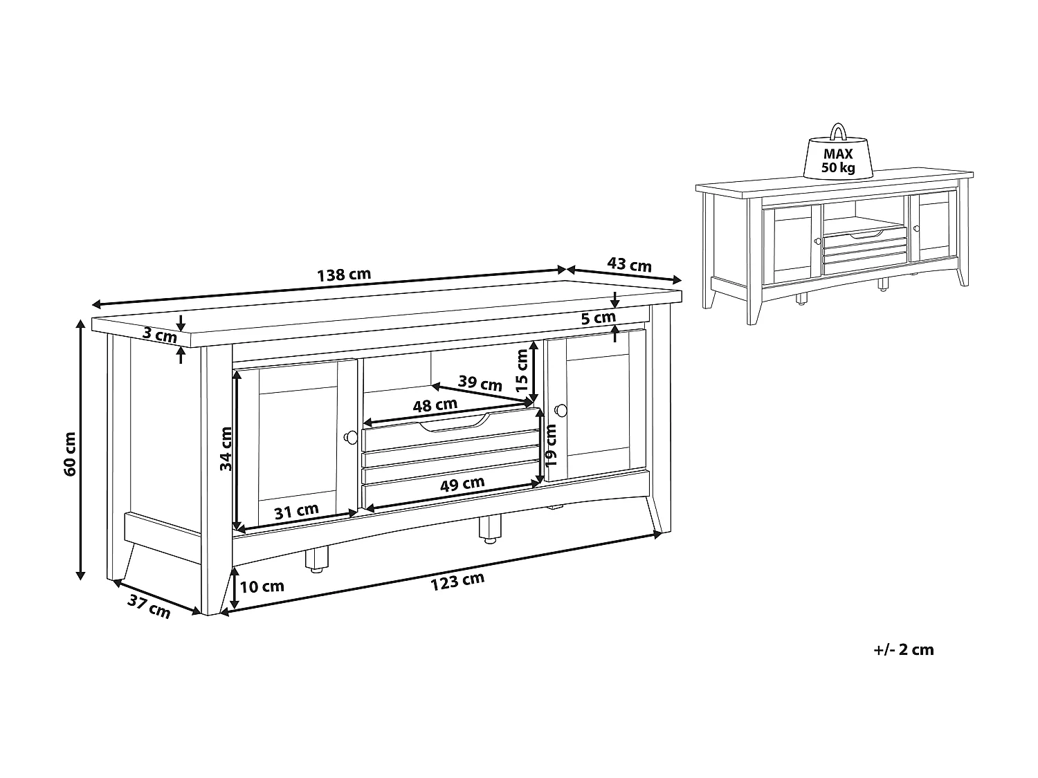 Meuble TV AGORA Marron