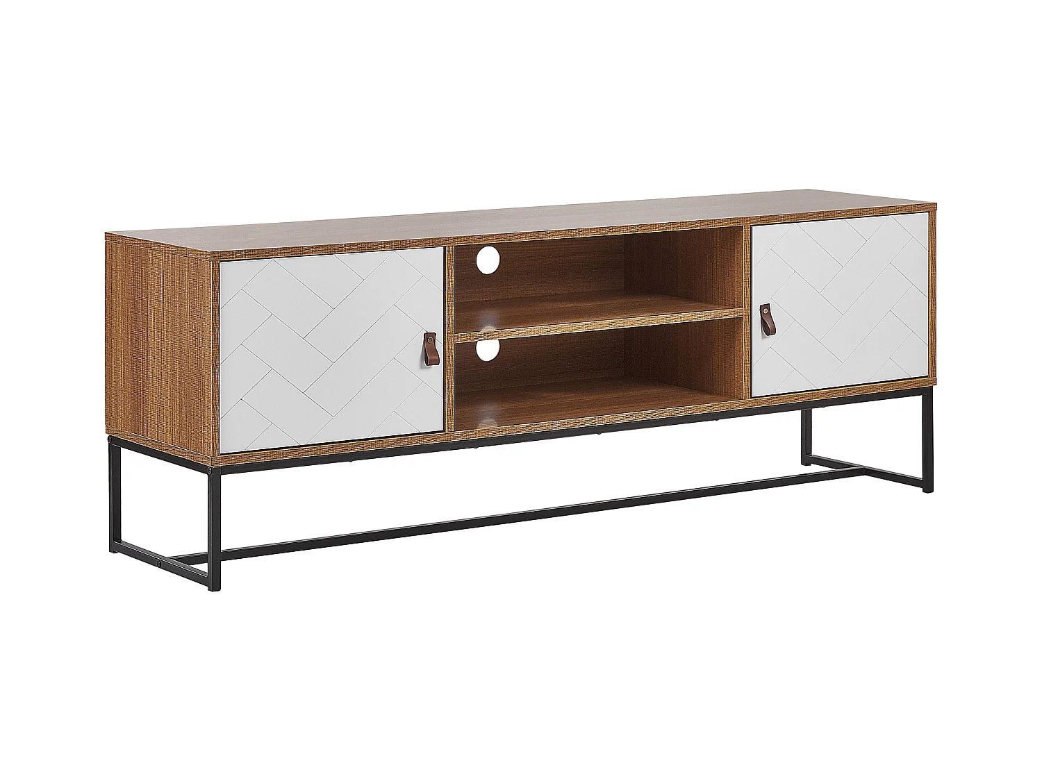 Meuble TV NUEVA Marron clair/blanc