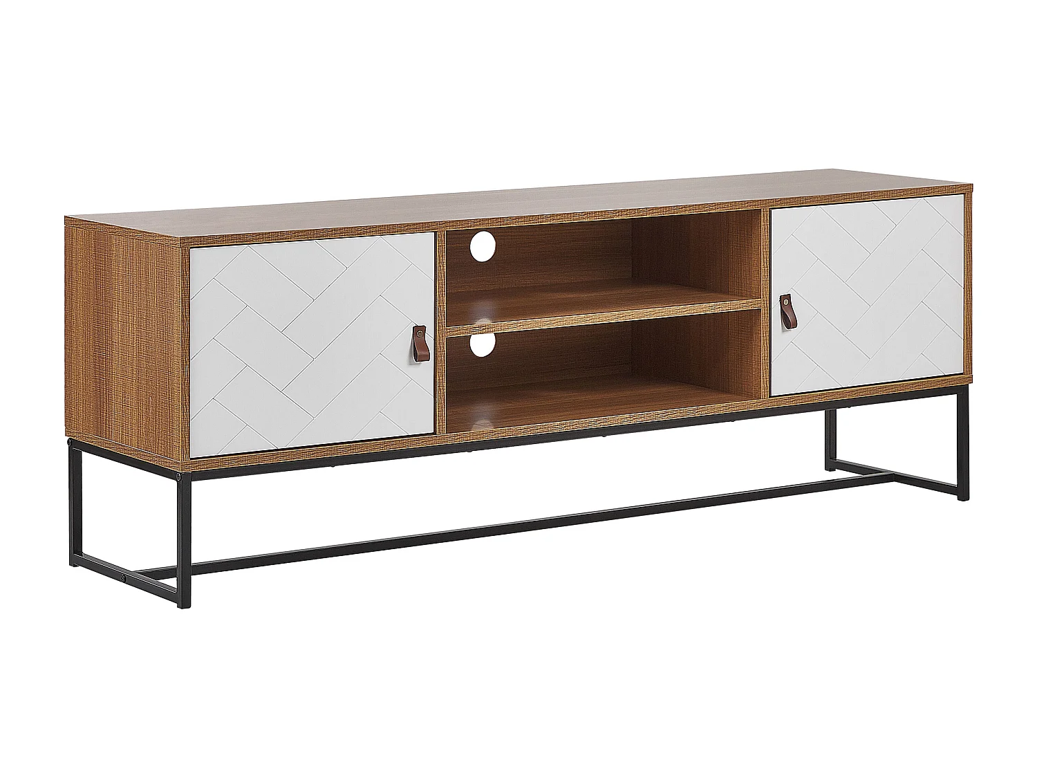 Meuble TV NUEVA Marron clair/blanc