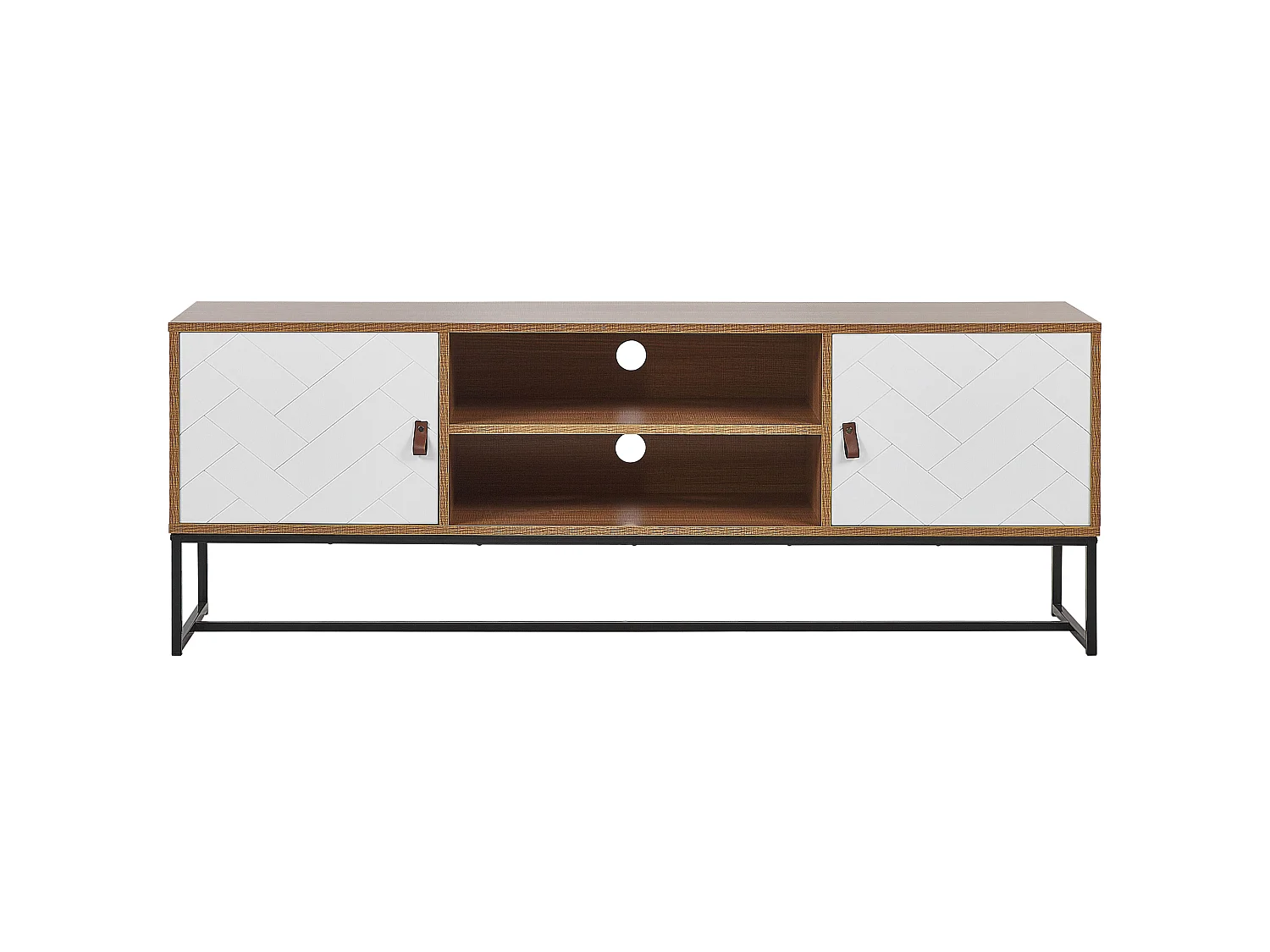 Meuble TV NUEVA Marron clair/blanc