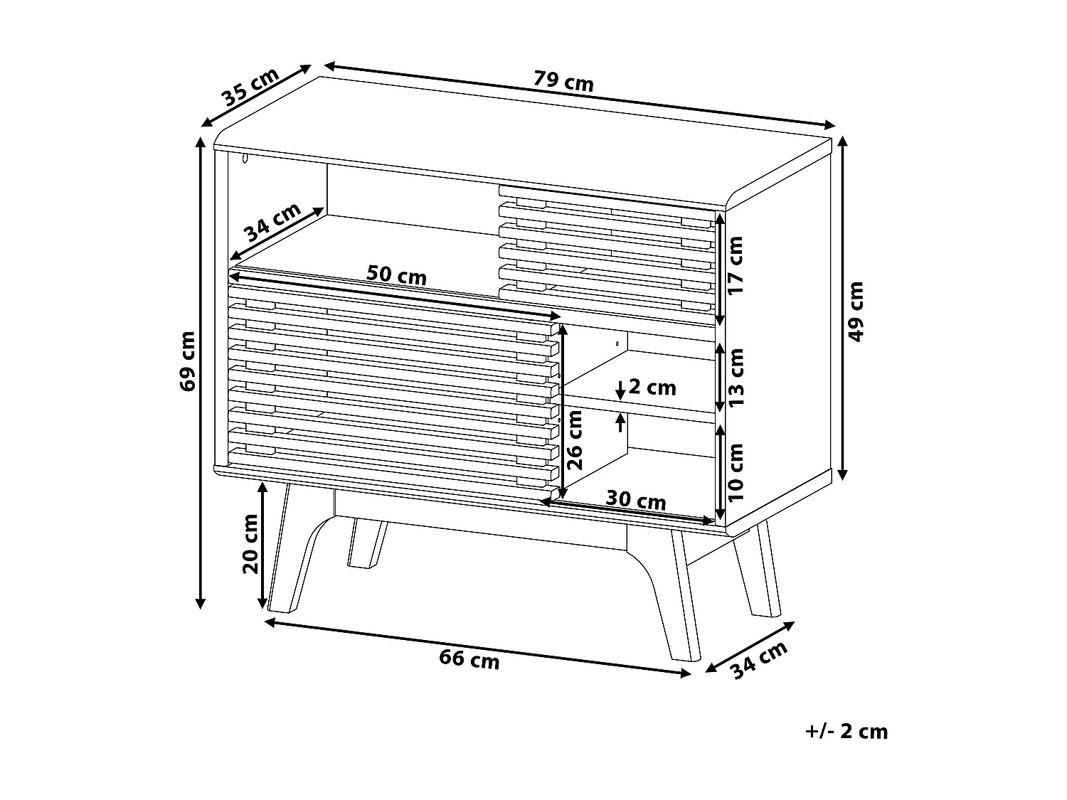 TV-meubel CLEVELAND Lichtbruin