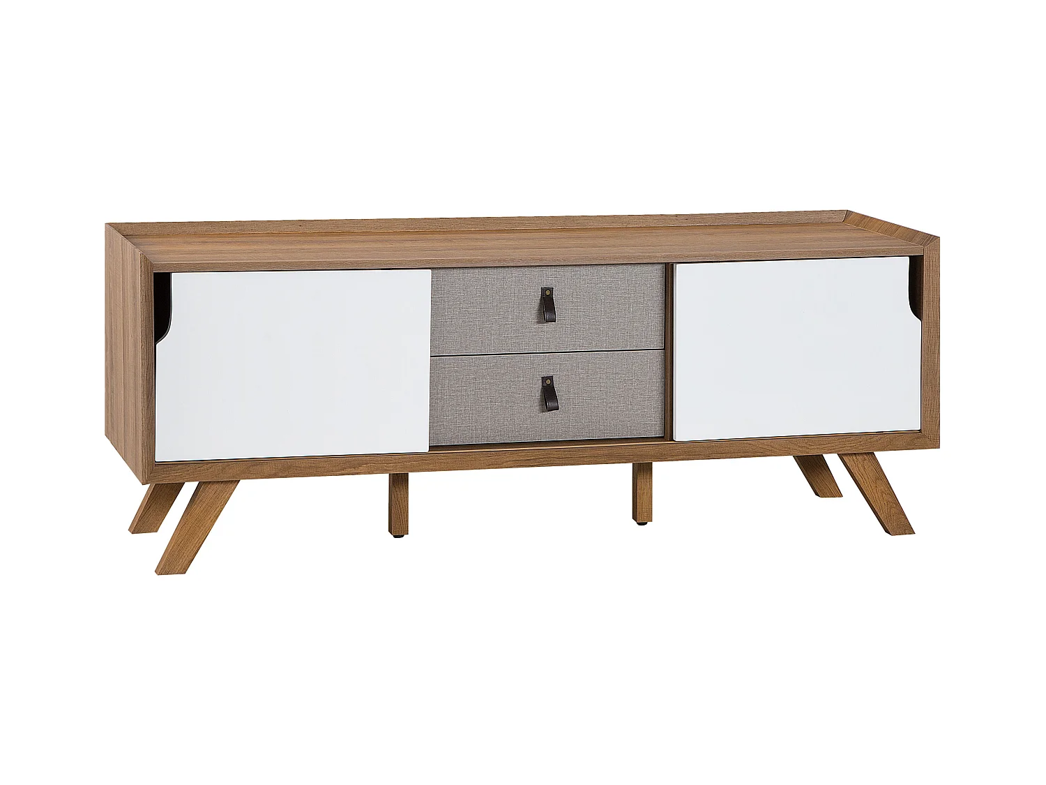 Meuble TV ACTON Marron/blanc