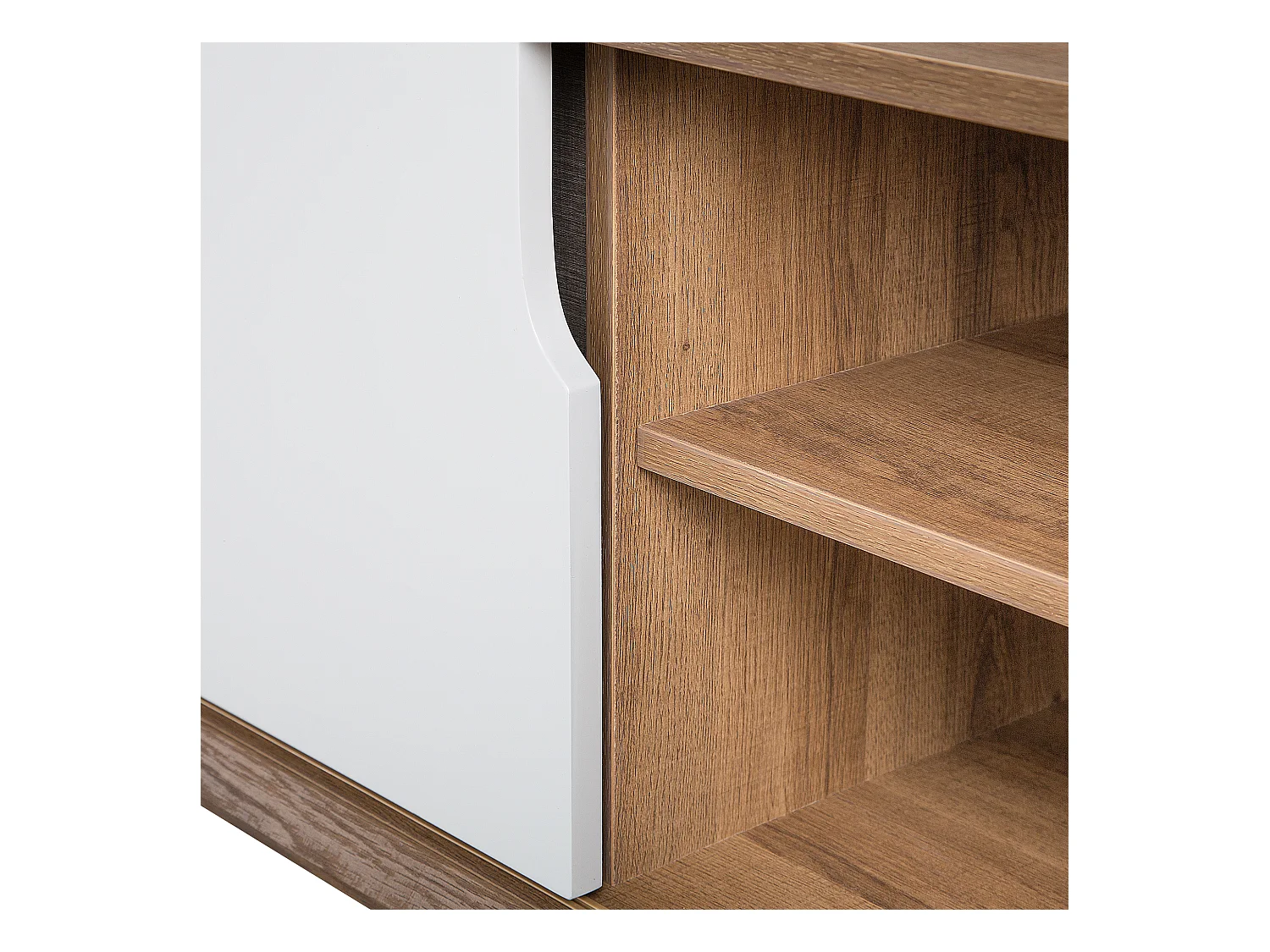 TV-Möbel weiss/heller Holzfarbton 2 Schubladen Acton