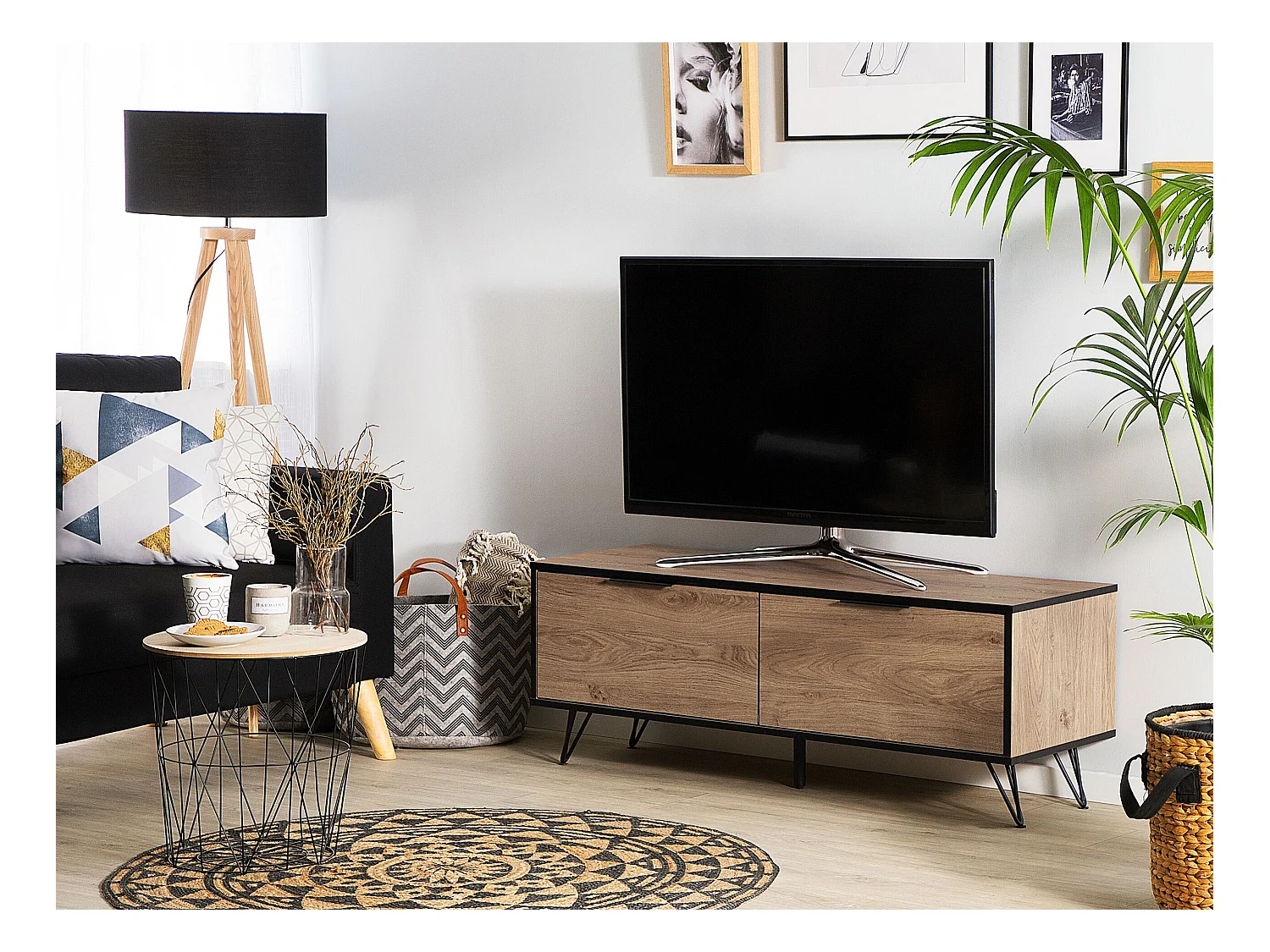 Szafka RTV HALSTON Brązowy/ czarny