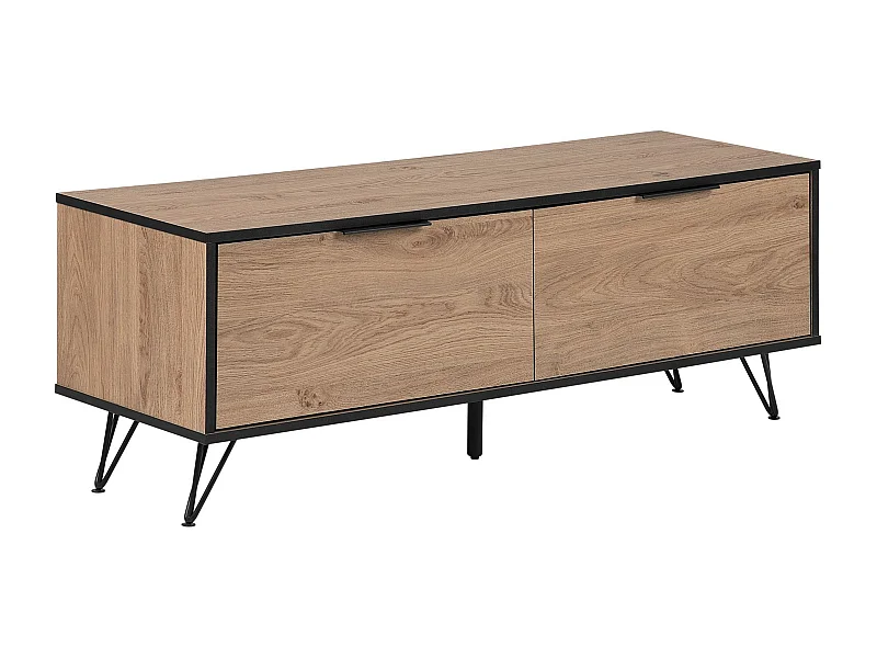 Modernes Sideboard heller Holzfarbton/schwarz Eichenholz-Furnier Halston