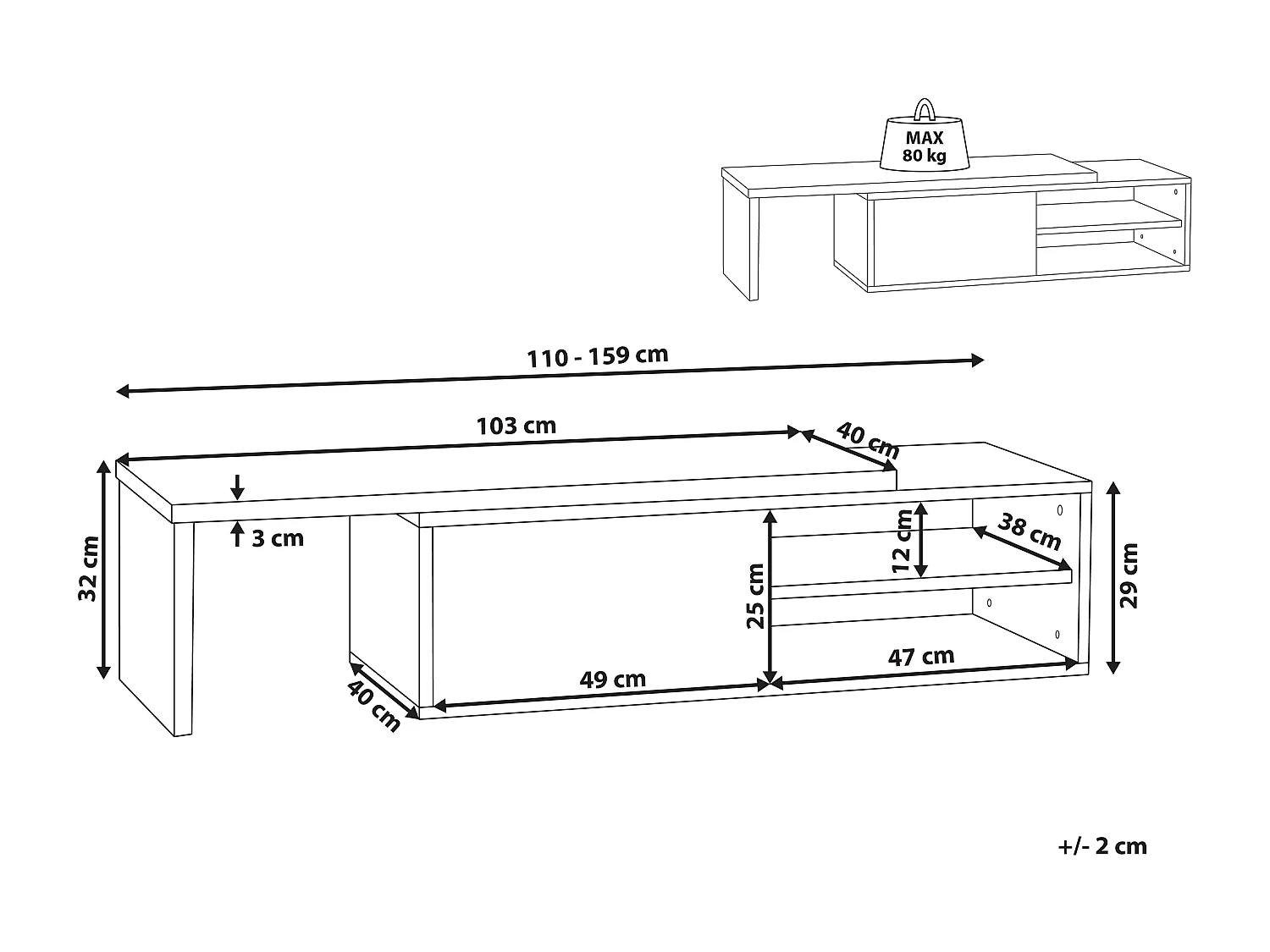 Mobile TV YONKERS Bianco
