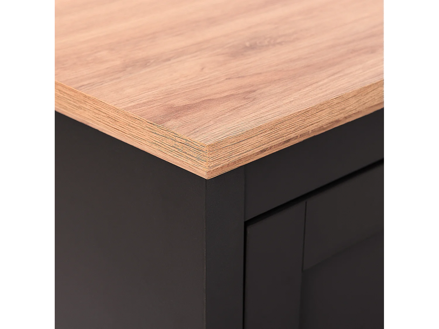 TV-Möbel in Dunkelgrau mit 2 Türen und Schublade Moderner Look Garet