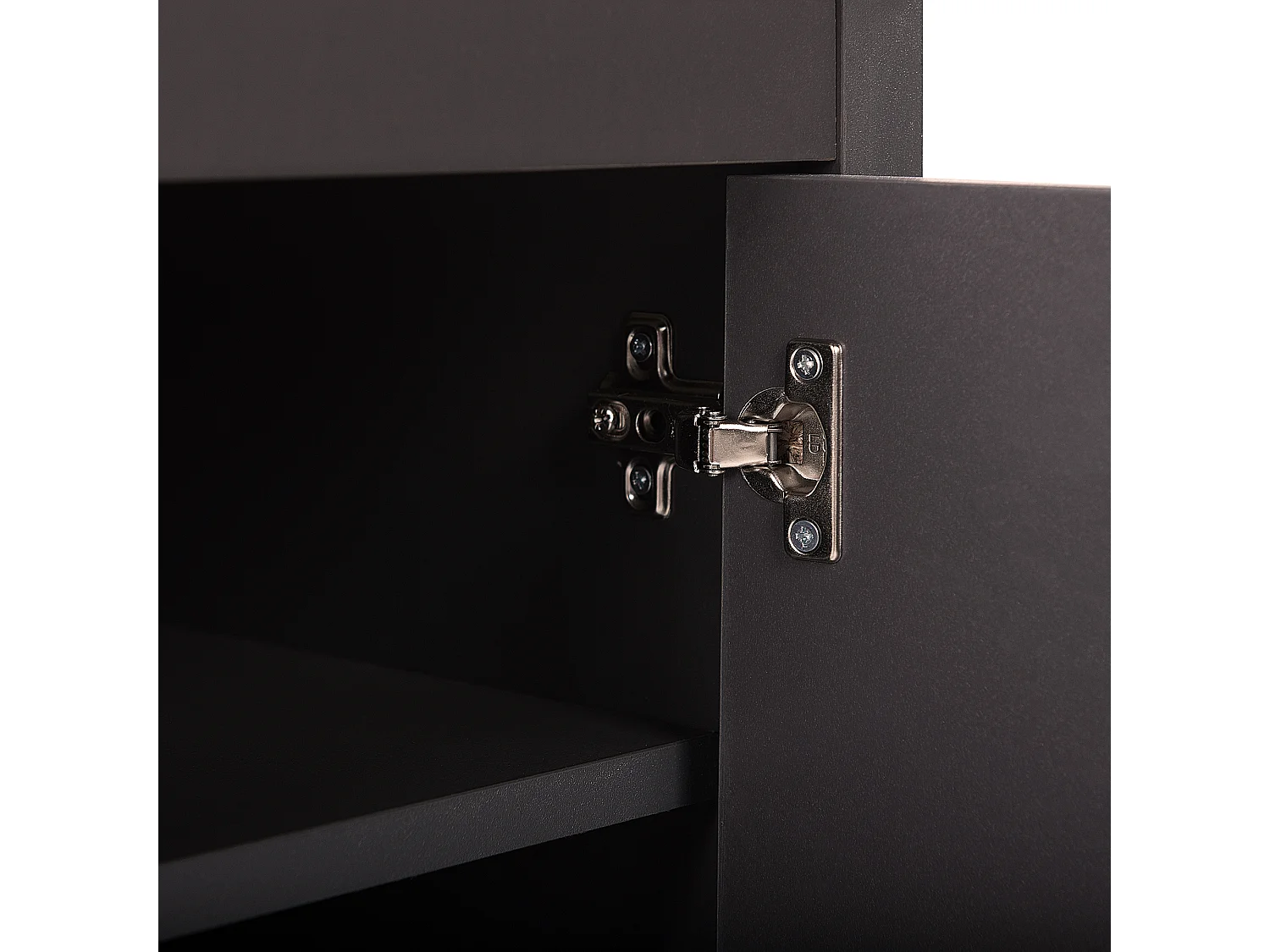 TV-Möbel in Dunkelgrau mit 2 Türen und Schublade Moderner Look Garet