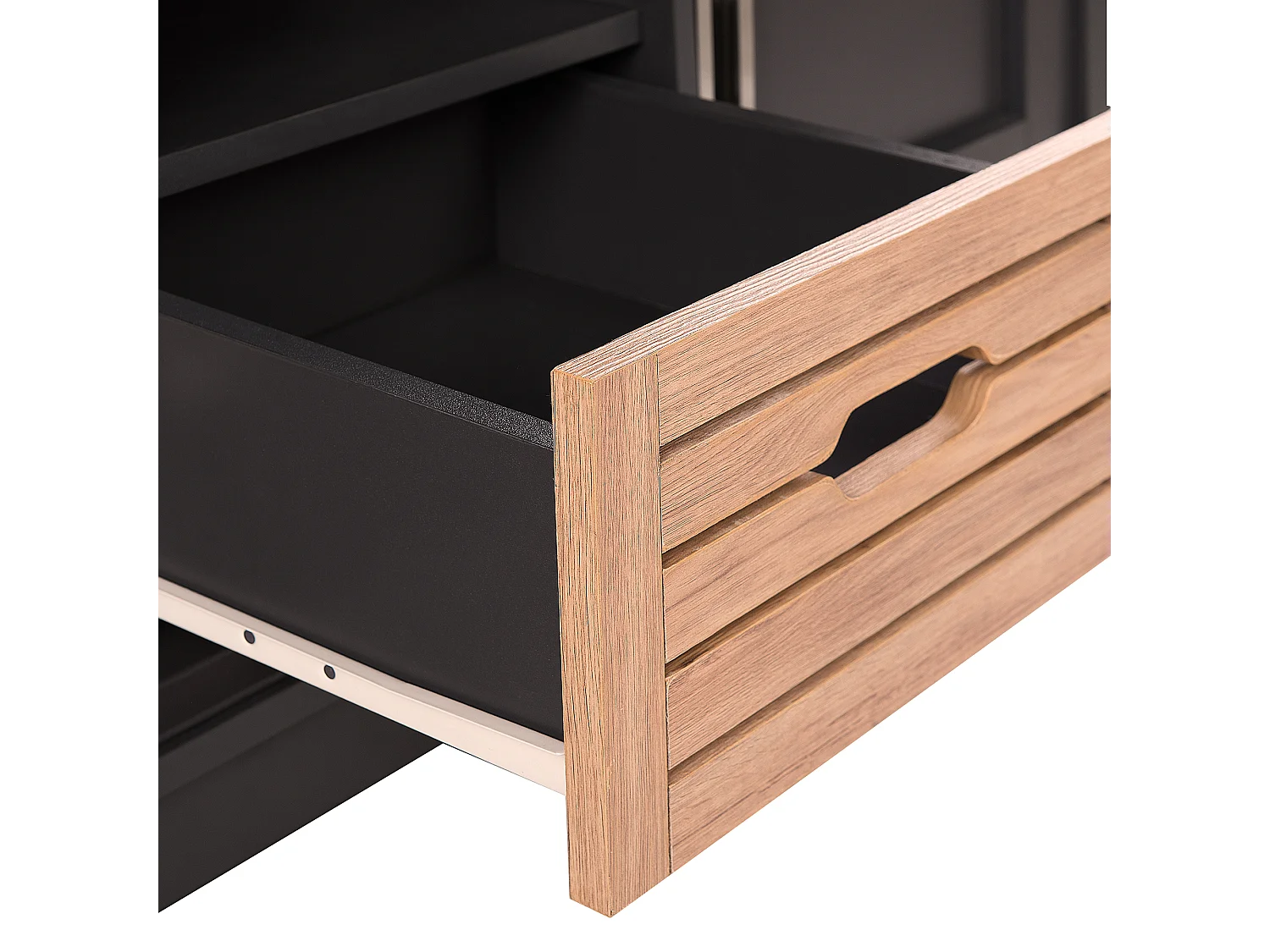 TV-Möbel in Dunkelgrau mit 2 Türen und Schublade Moderner Look Garet