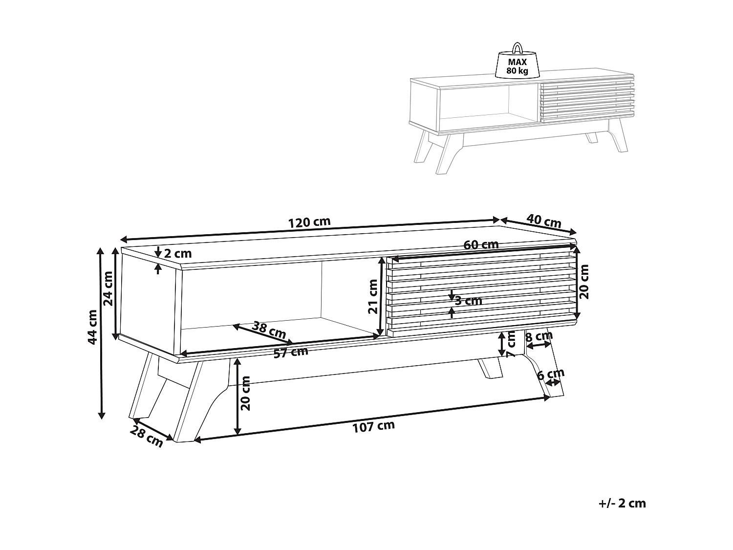 Meuble TV TOLEDO Marron foncé