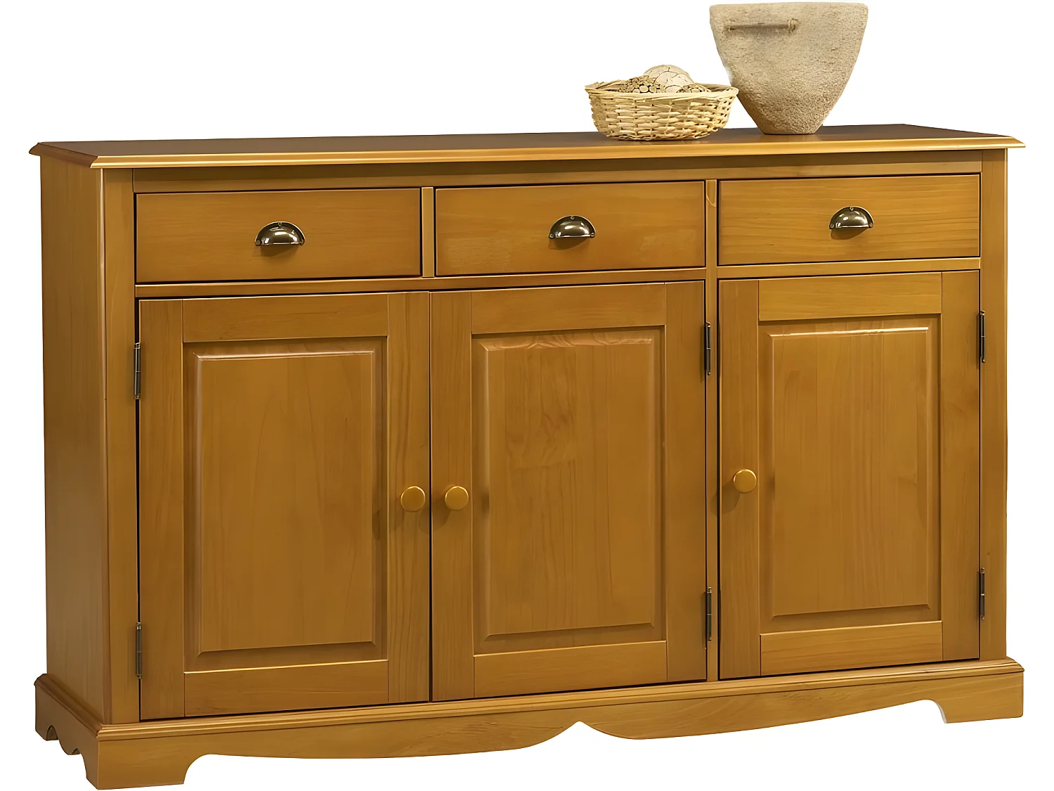 Buffet Vaisselier Pin Miel Largeur 147 cm
