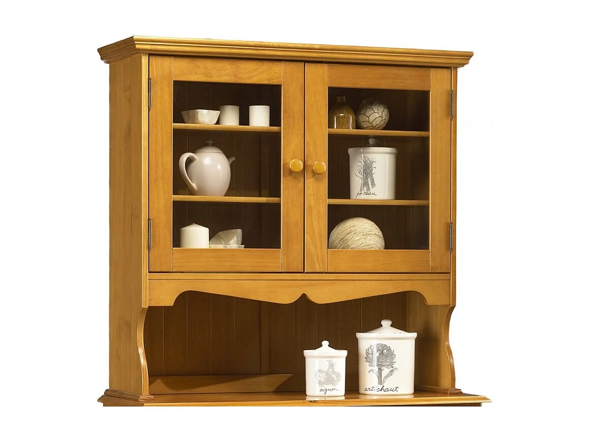 Buffet Vaisselier Pin Miel de Style Anglais