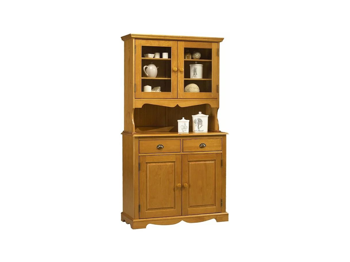 Buffet Vaisselier Pin Miel de Style Anglais
