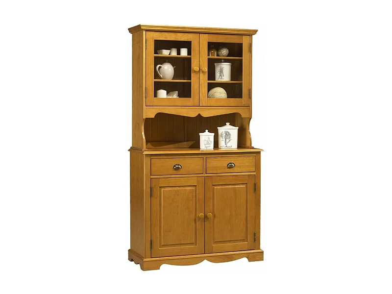 Buffet Vaisselier Pin Miel de Style Anglais