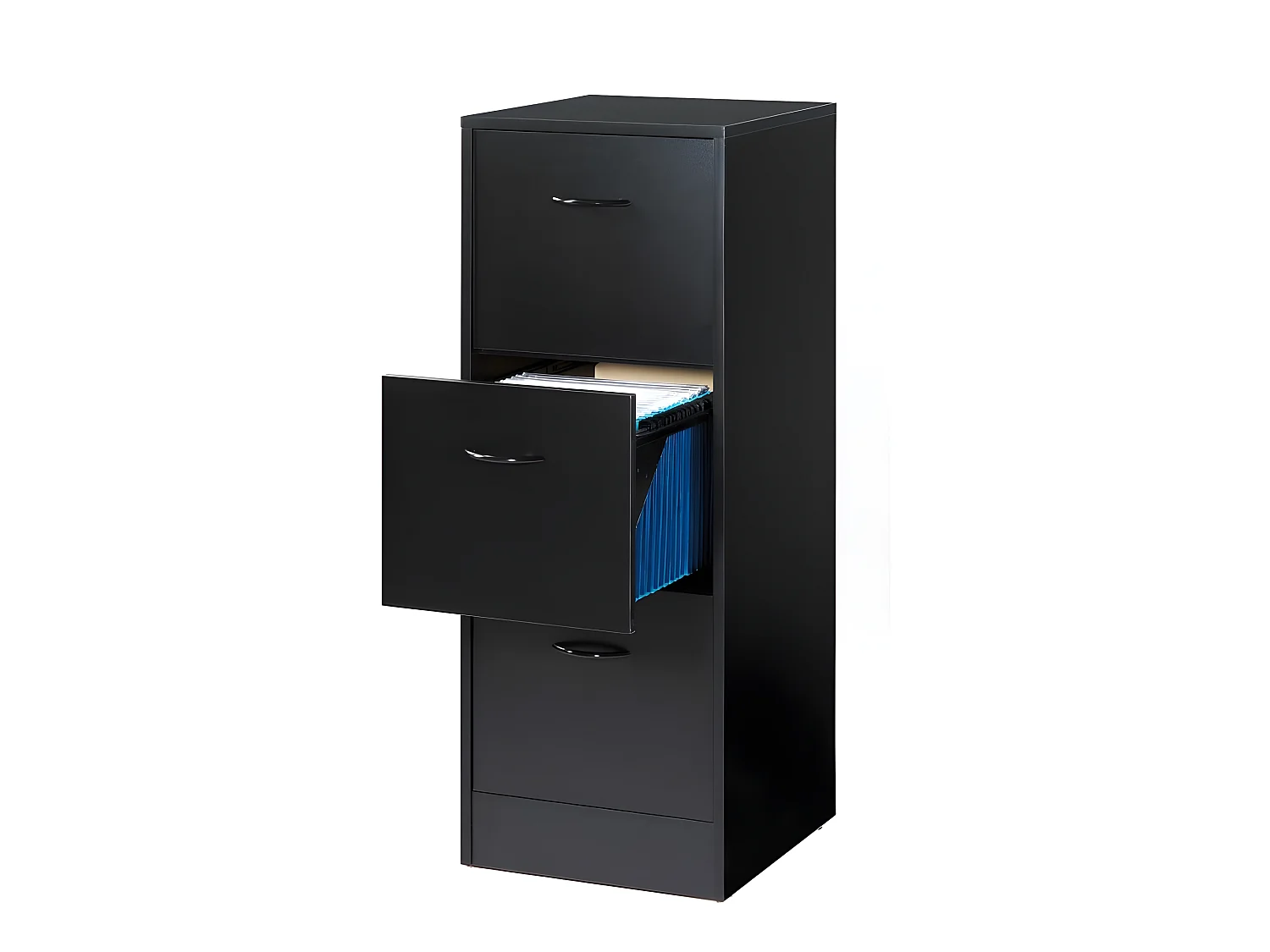 Classeur 3 Tiroirs Pour 75 Dossiers Suspendus 41,4 x 108,4 x 44 cm - Coloris: Noir