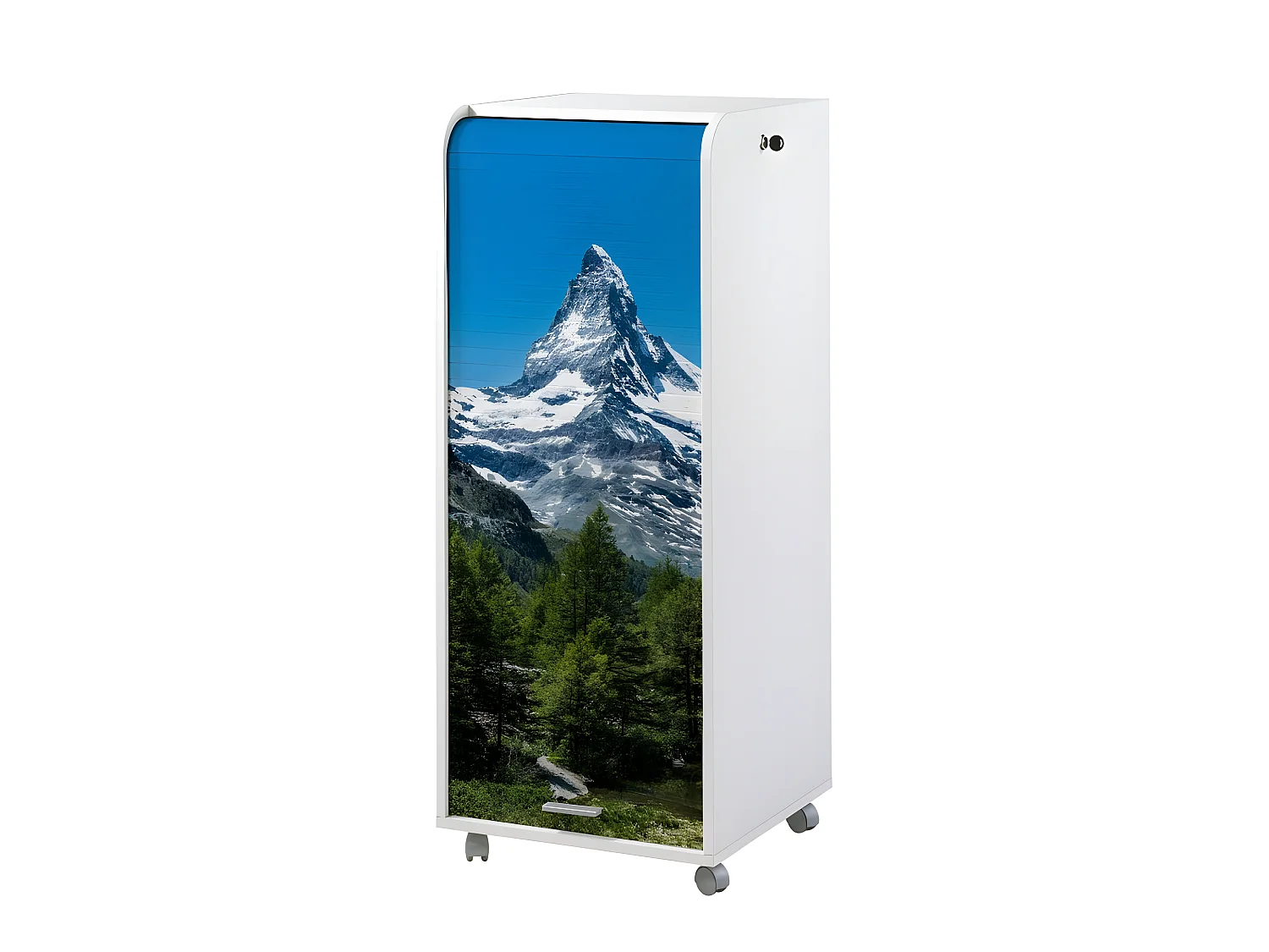 Caisson de Bureau Blanc à Roulettes 108 cm - Coloris: Mont Cervin 653