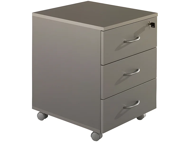 Caisson de Bureau 3 Tiroirs Alu Roulettes L 41 H 56 P 50 cm