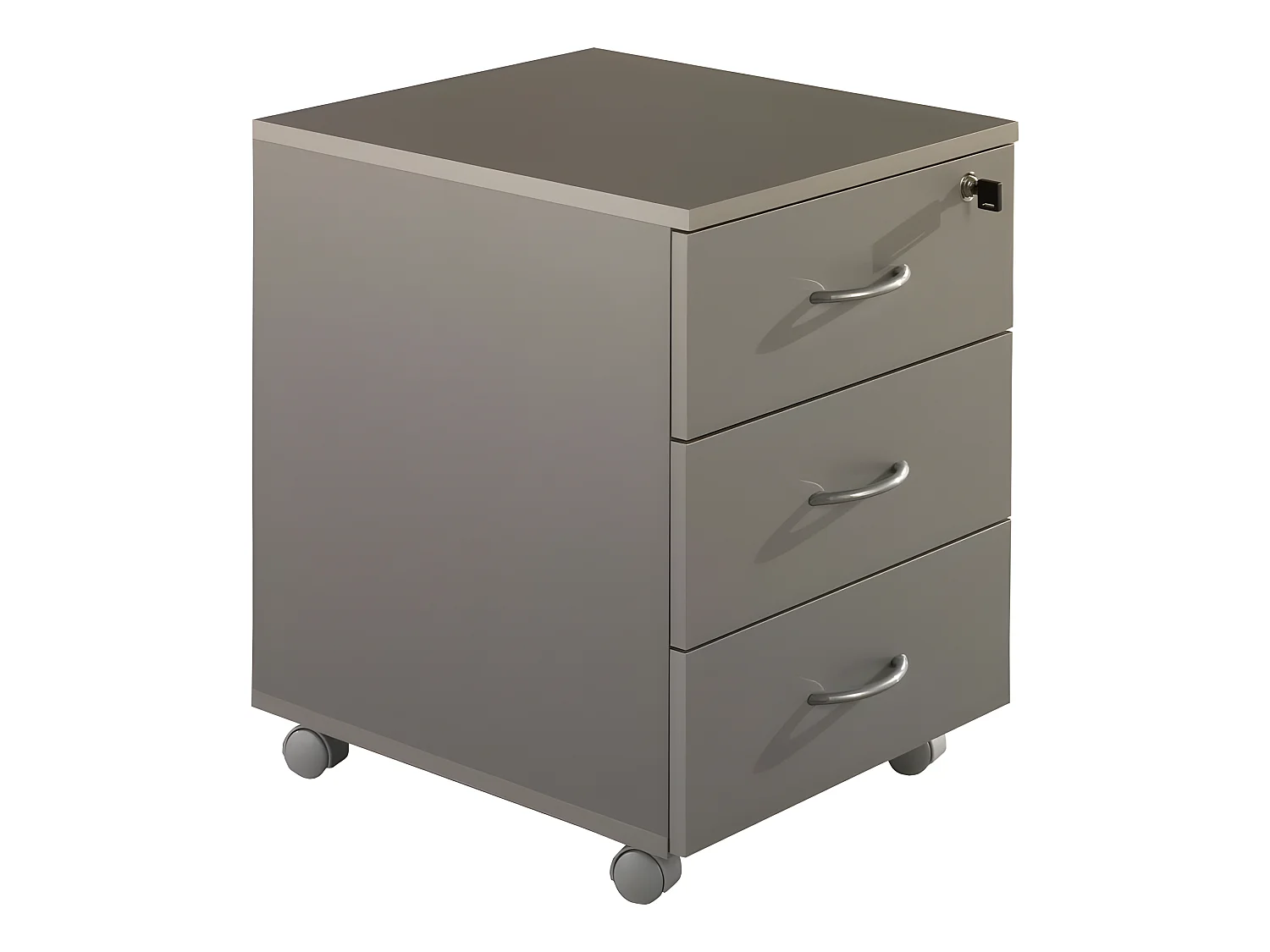 Caisson de Bureau 3 Tiroirs Alu Roulettes L 41 H 56 P 50 cm