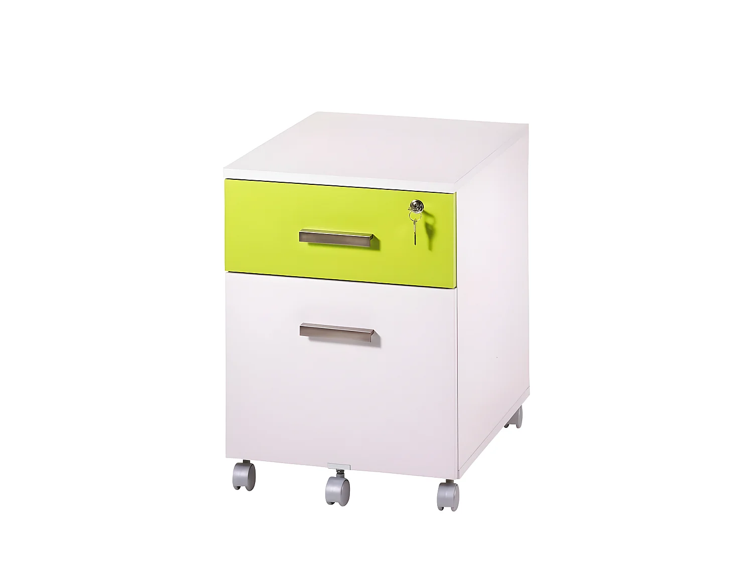 Caisson de Bureau 2 Tiroirs Ineo Blanc Anis Avec Plumier