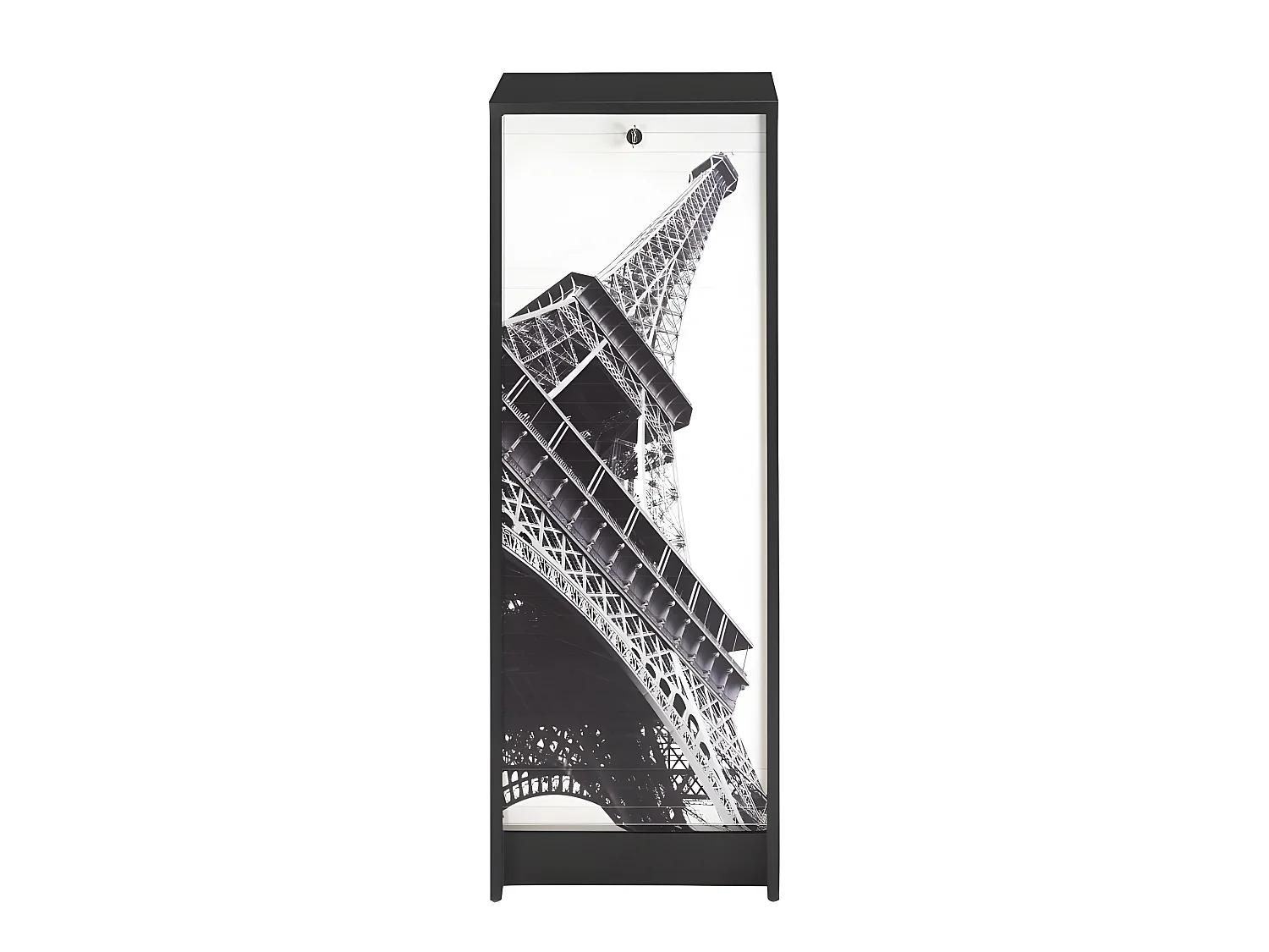 Classeur à Rideau Noir 5 Etagères Serrure L 37.8 H 103.8 P 38.4 cm - Coloris: Tour Eiffel 750 751