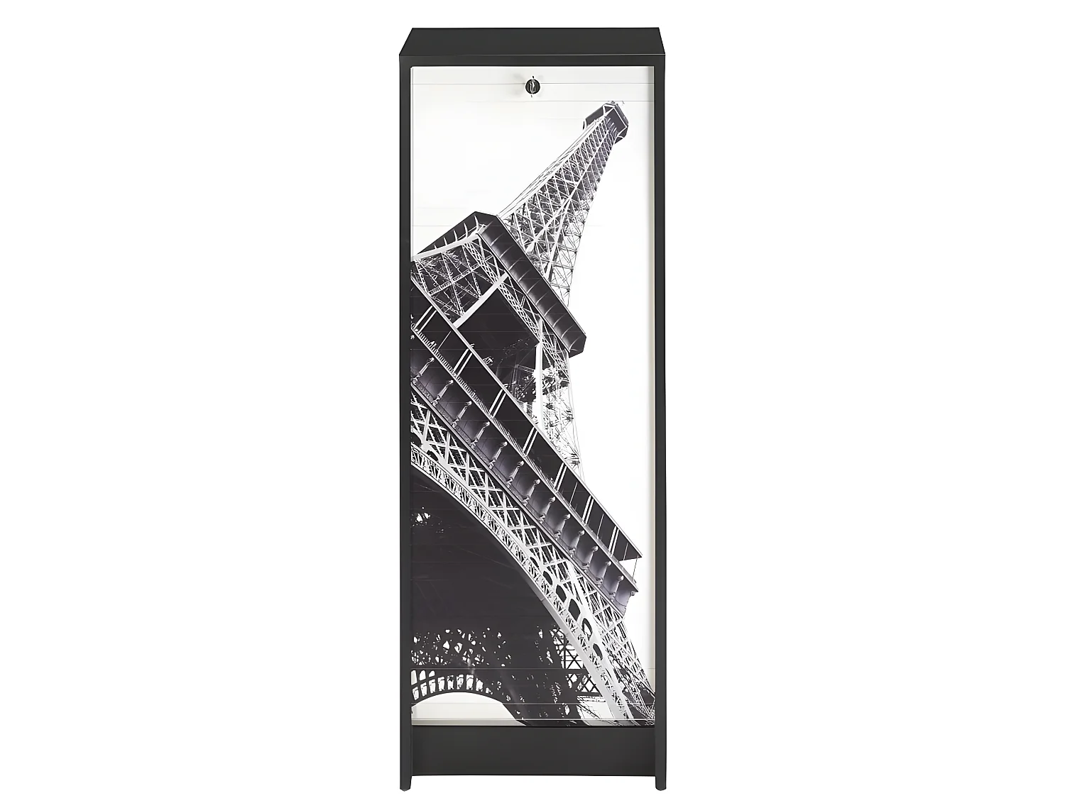 Classeur à Rideau Noir 5 Etagères Serrure L 37.8 H 103.8 P 38.4 cm - Coloris: Tour Eiffel 750 751