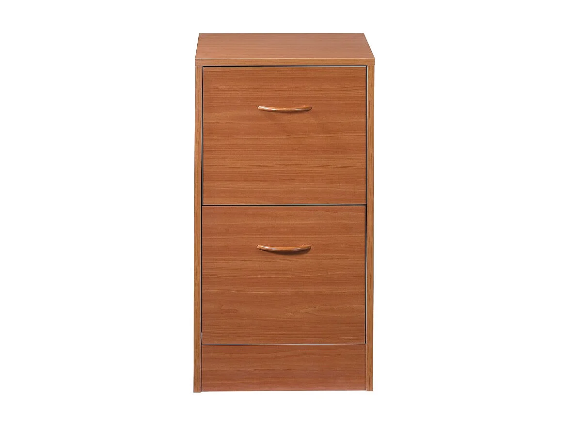 Classeur 2 Tiroirs Pour 50 Dossiers Suspendus Imitation Alu 41,4 x 76,4 x 44 cm - Coloris: Merisier