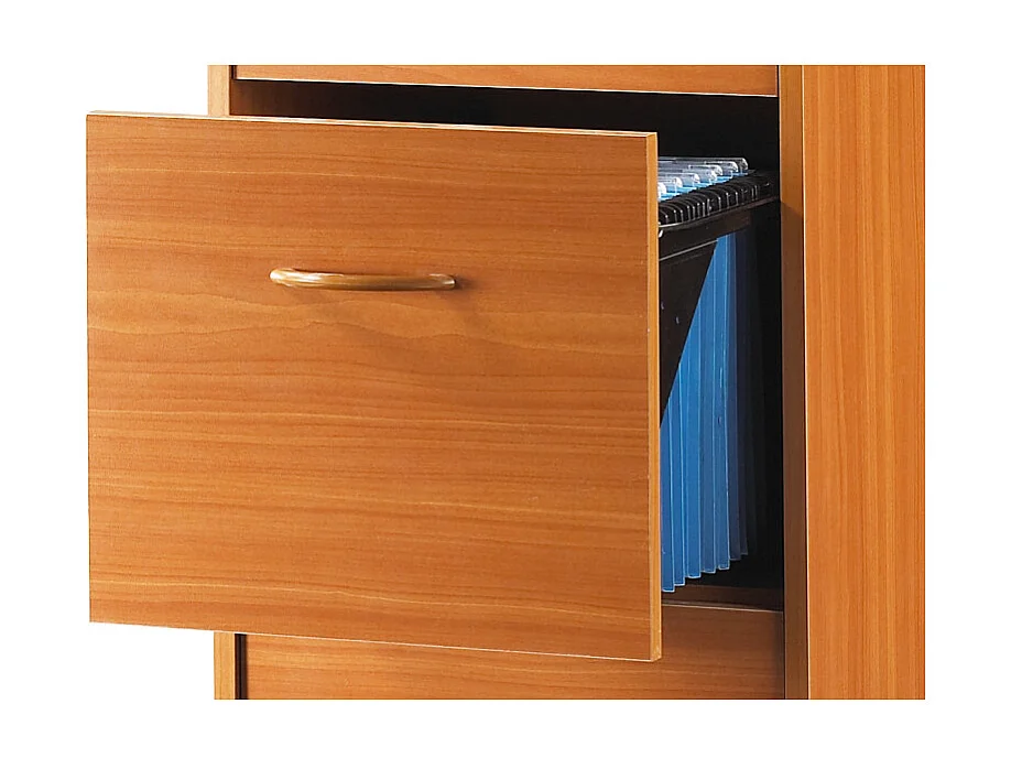 Classeur 2 Tiroirs Pour 50 Dossiers Suspendus Imitation Alu 41,4 x 76,4 x 44 cm - Coloris: Merisier