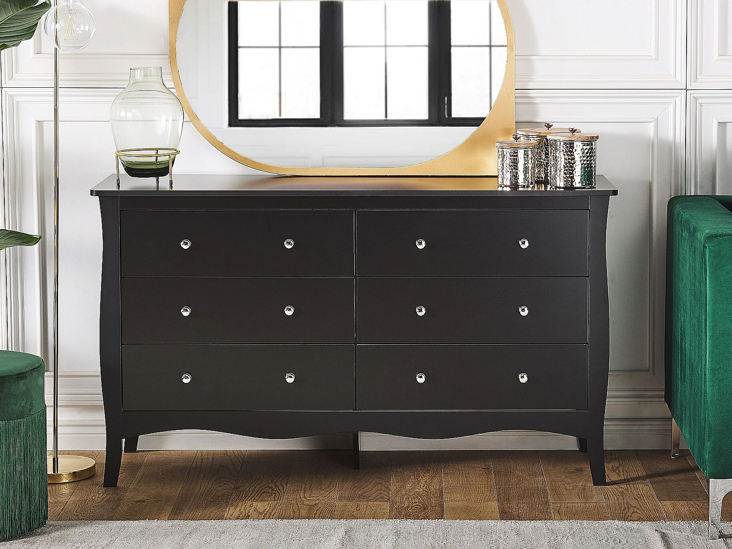 Wunderschönes Sideboard aus MDF-Platte im Jugendstil schwarz Winchester