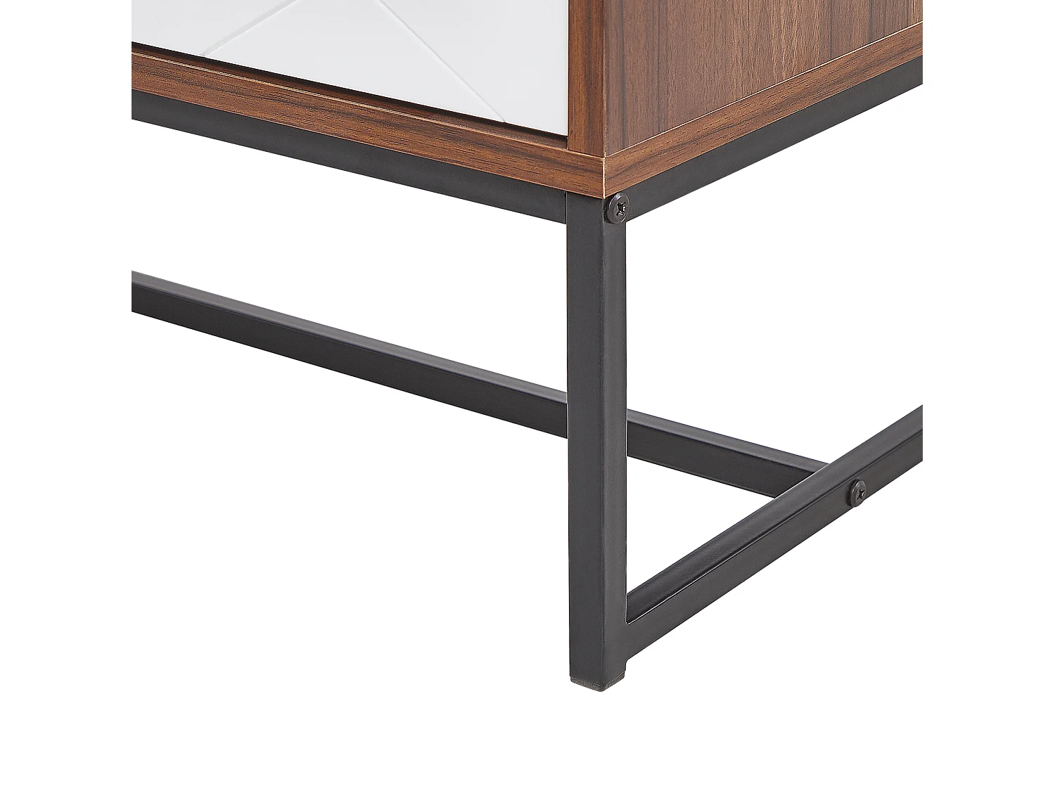 Moderne Kommode dunkler Holzfarbton / weiss 3 Türen Nueva