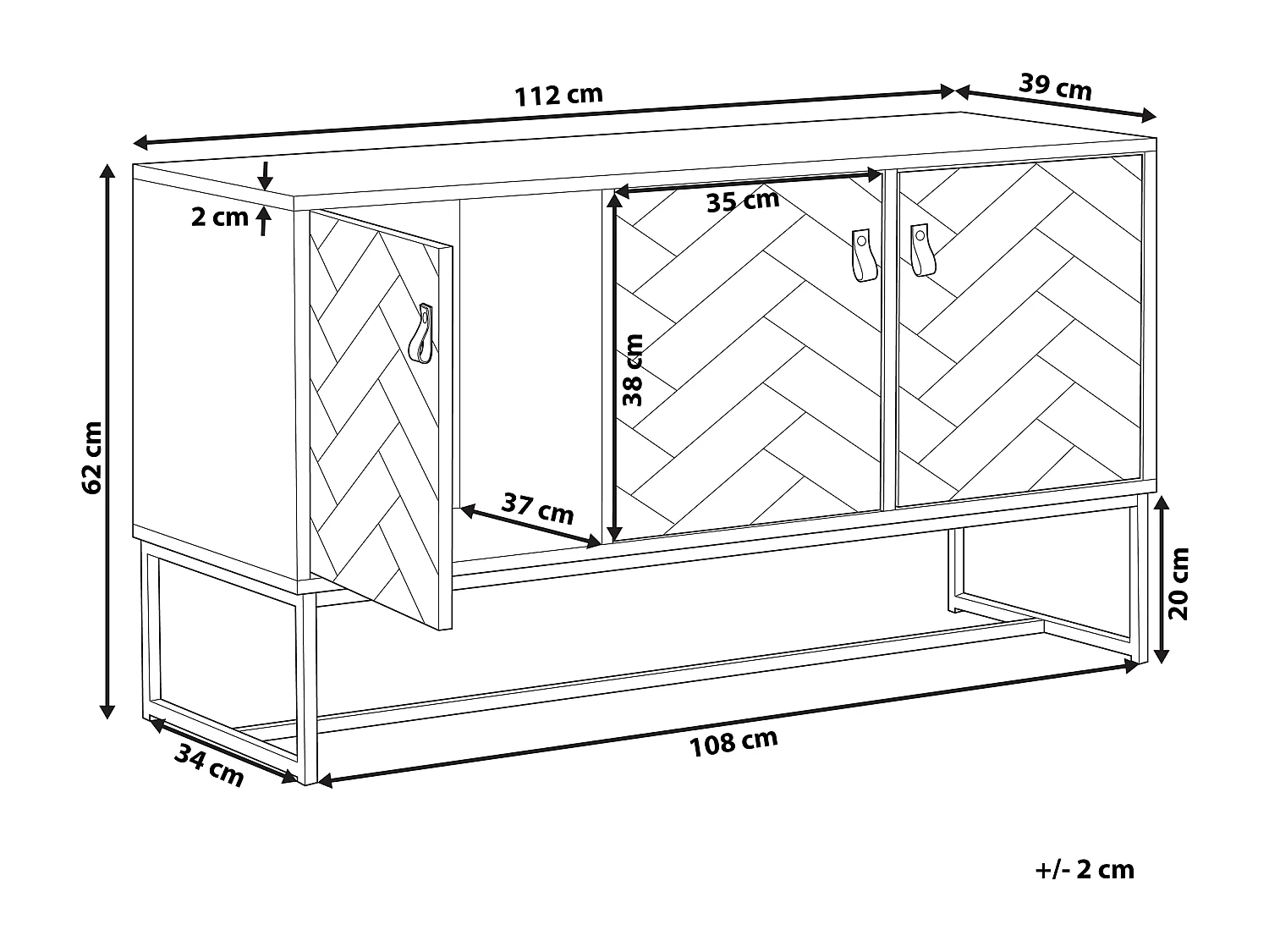 Kast NUEVA Donkerbruin/wit
