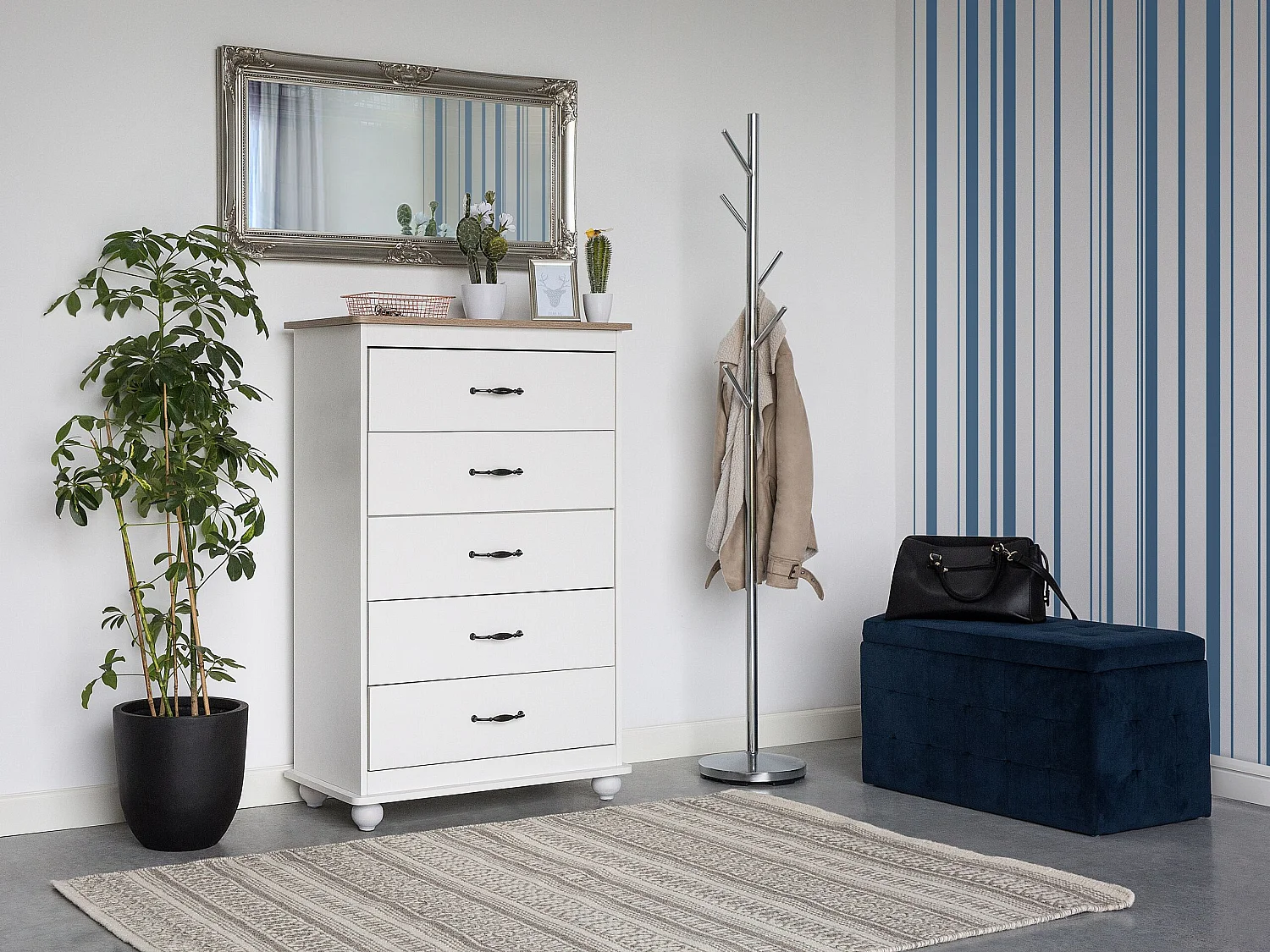 Ladekast 5 lades SHARON Wit