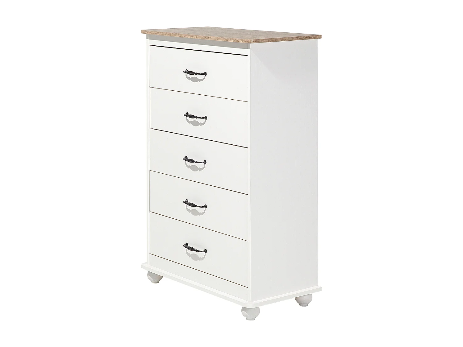 Commode à 5 tiroirs SHARON Blanc