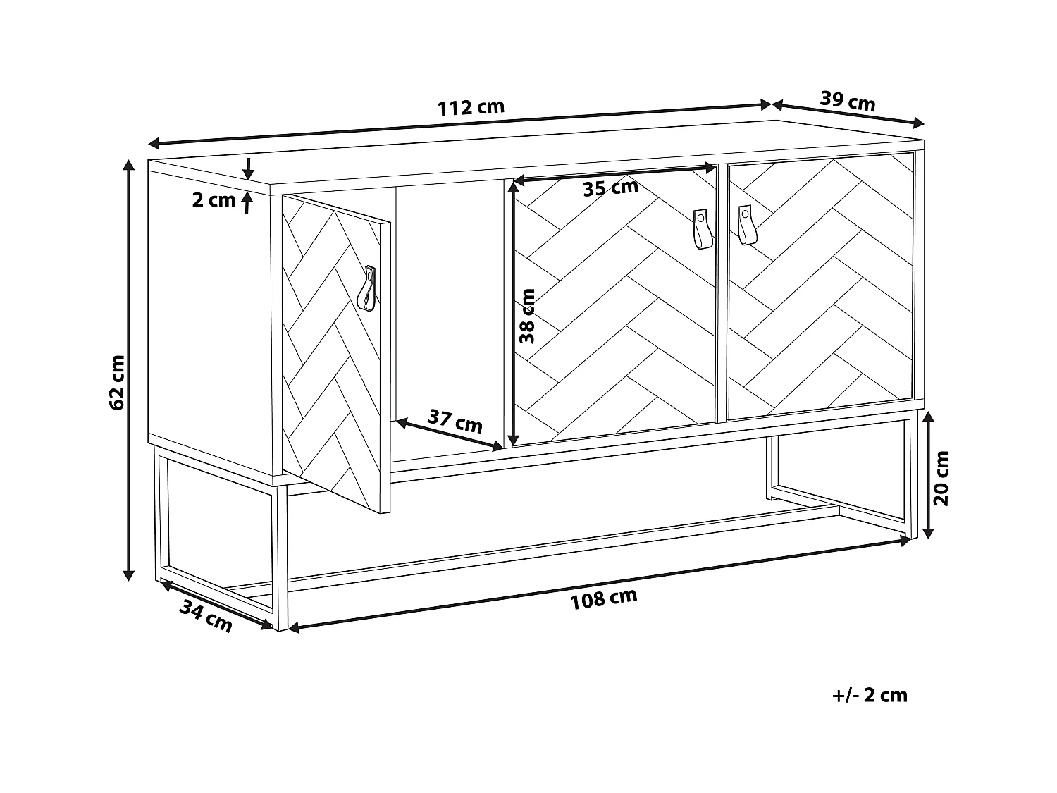 Armário NUEVA Castanho claro/Branco