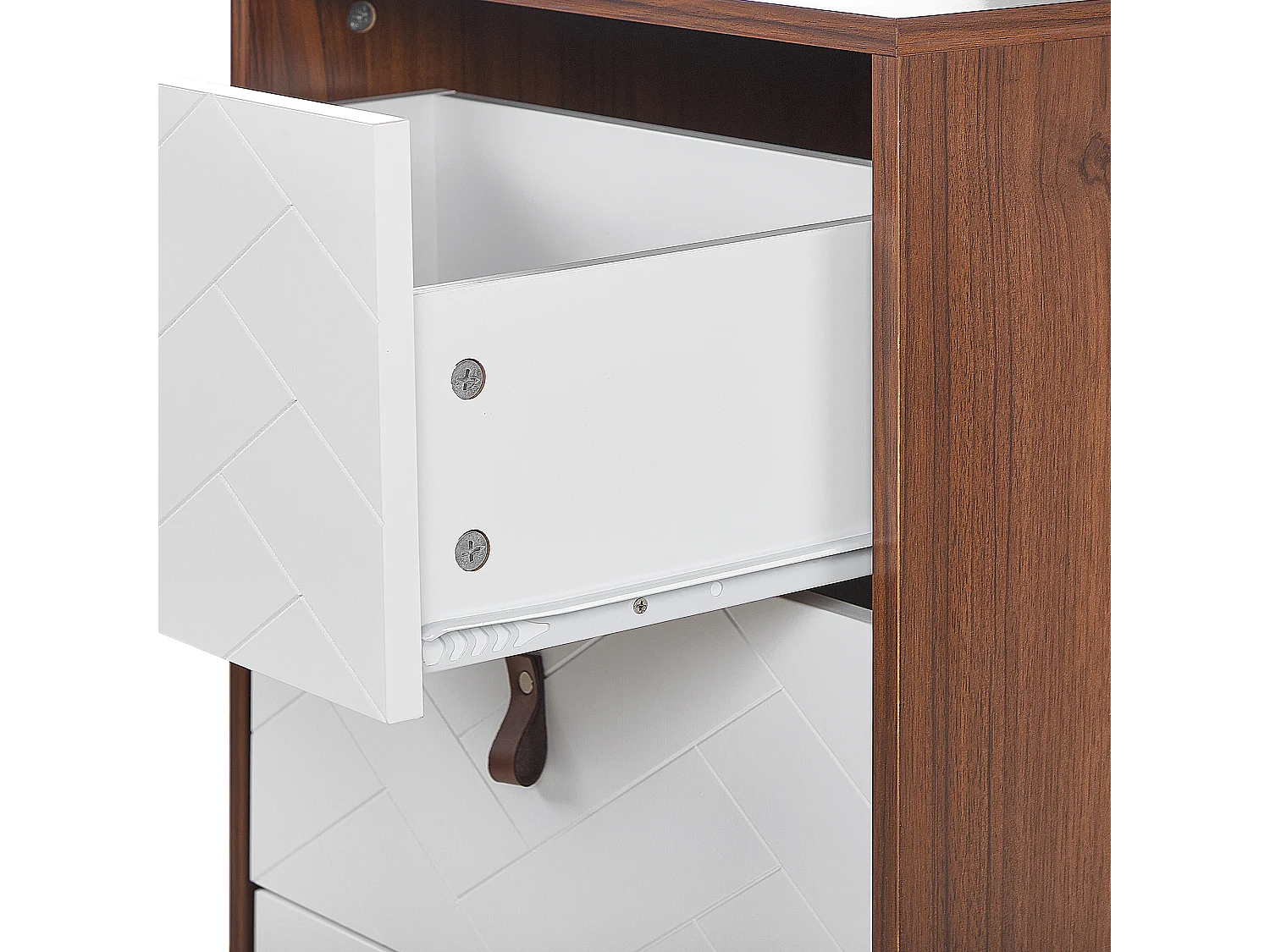 Commode à 3 tiroirs NUEVA Marron foncé/blanc