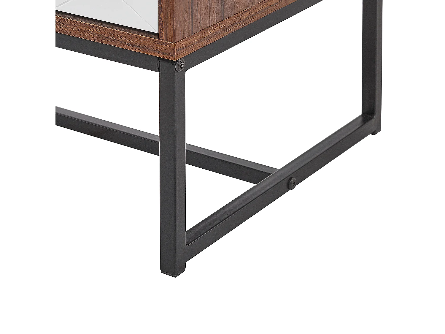 Commode à 3 tiroirs NUEVA Marron foncé/blanc