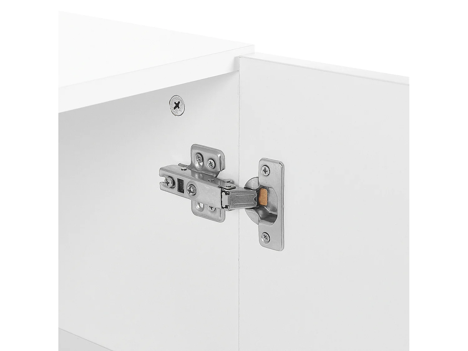 Klassisches Sideboard weiß / heller Holzoptik mit 2 Schubladen, Schrank Fili