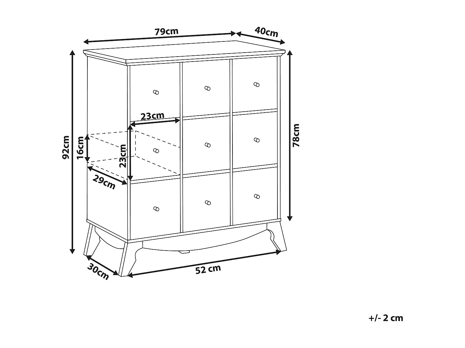 Kommode dunkles Holzfarbton/bunt marokkanisch mit Schubladen Kuma