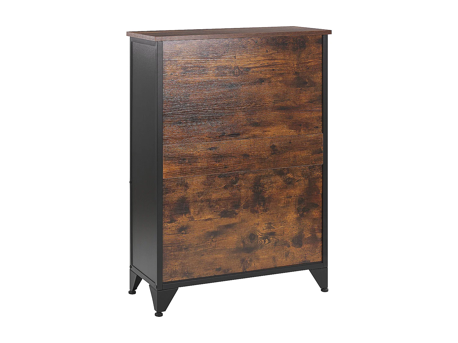 Aparador 4 puertas madera oscura/negro VINCE