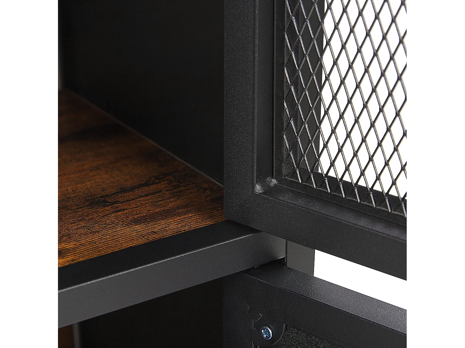 Aparador 4 puertas madera oscura/negro VINCE