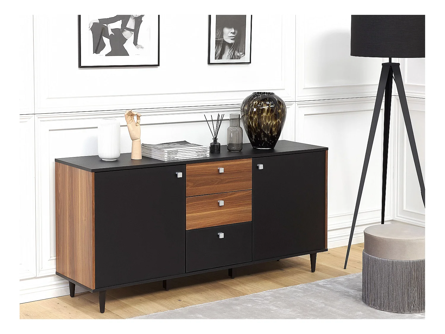 Commode 2 portes KURO Noir