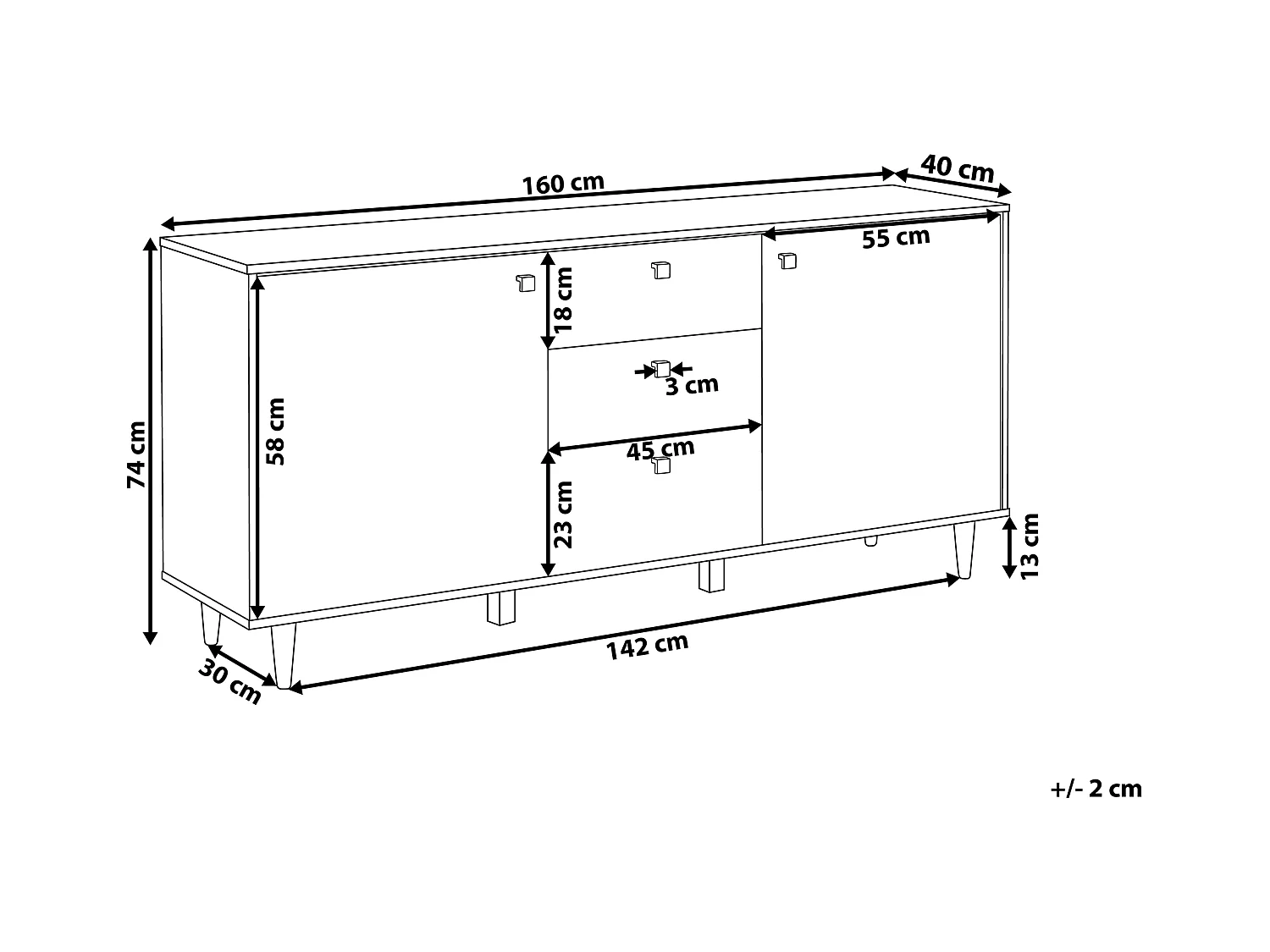 Commode 2 portes KURO Noir