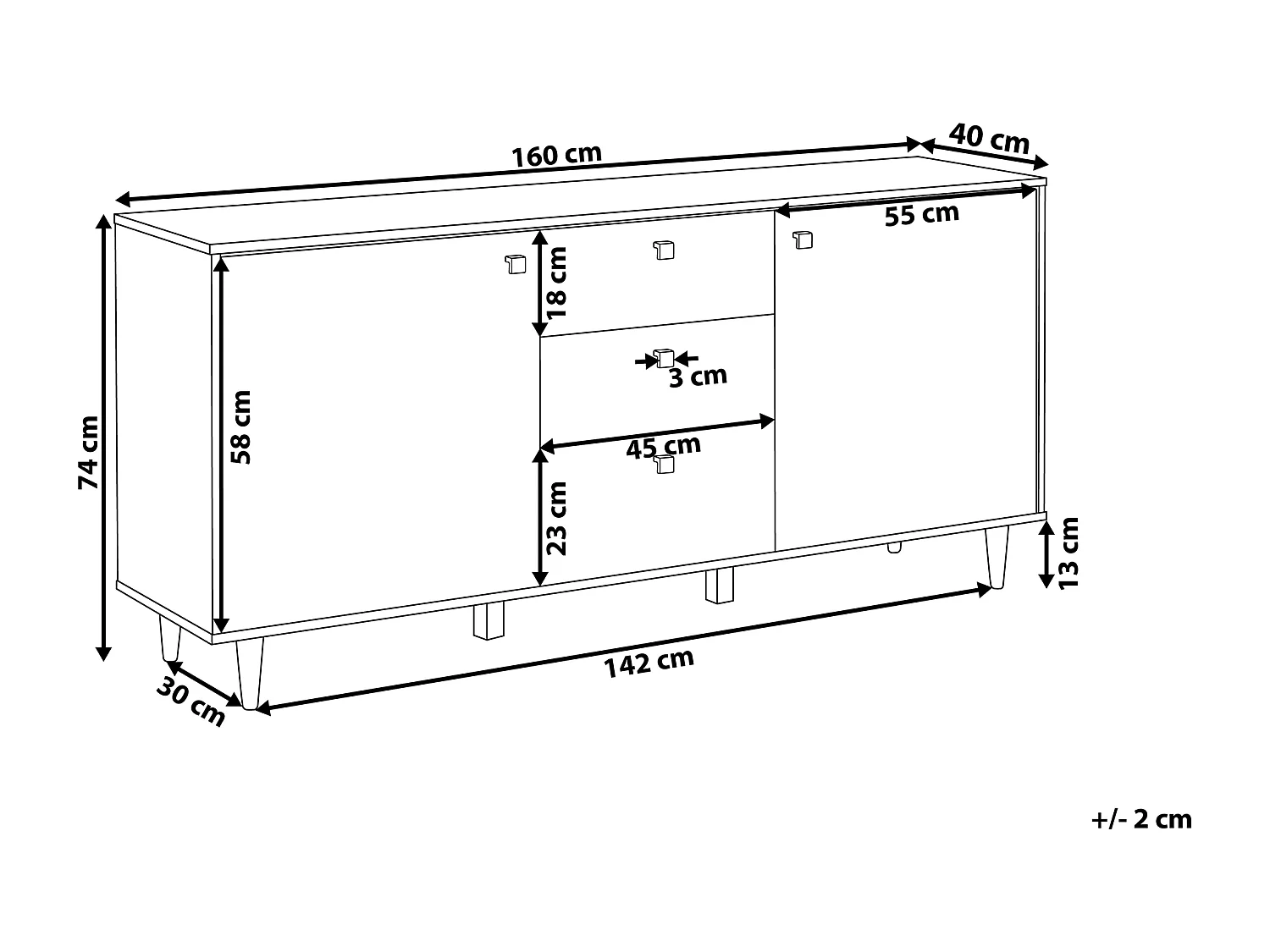 Commode 2 portes KURO Noir