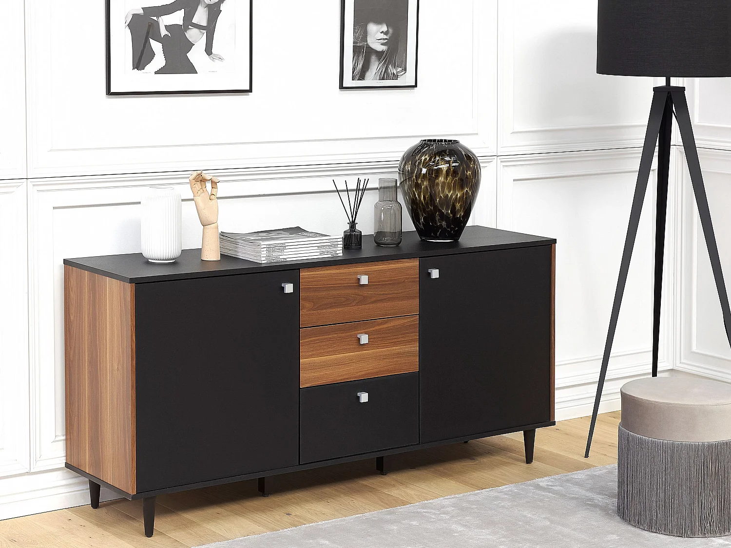 Commode 2 portes KURO Noir